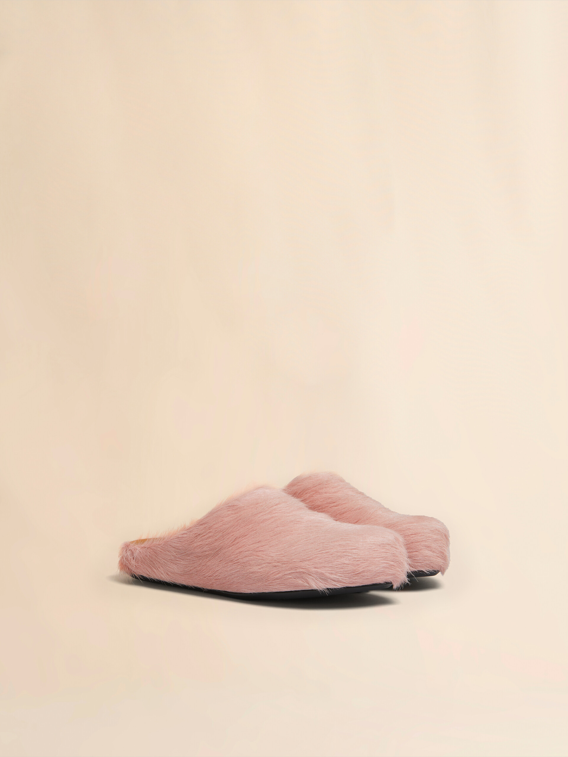 Blue long-hair calfskin Fussbett sabot - Clogs - Image 2