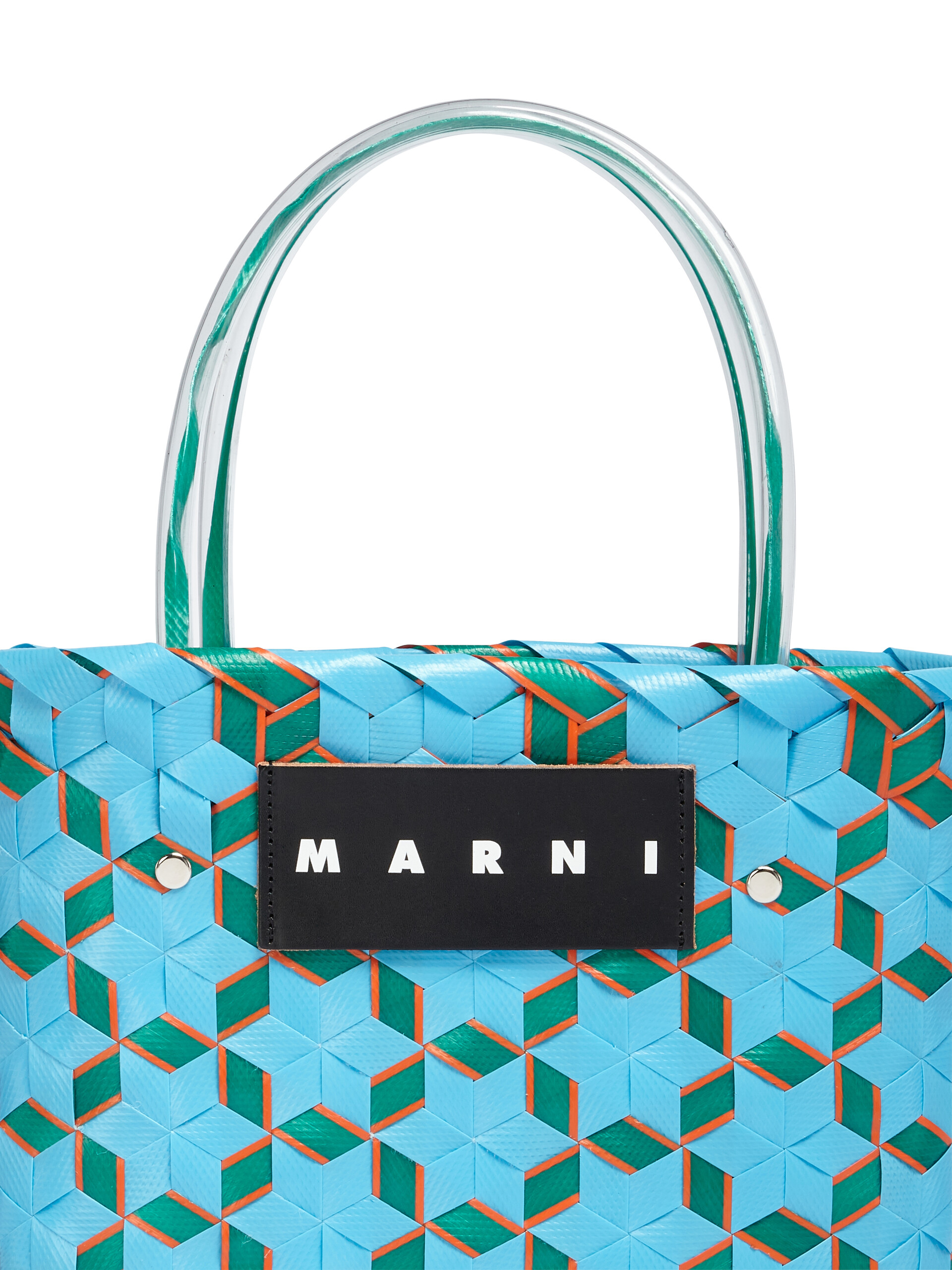 MARNI MARKET bag in pale blue star woven material - Bags - Image 4