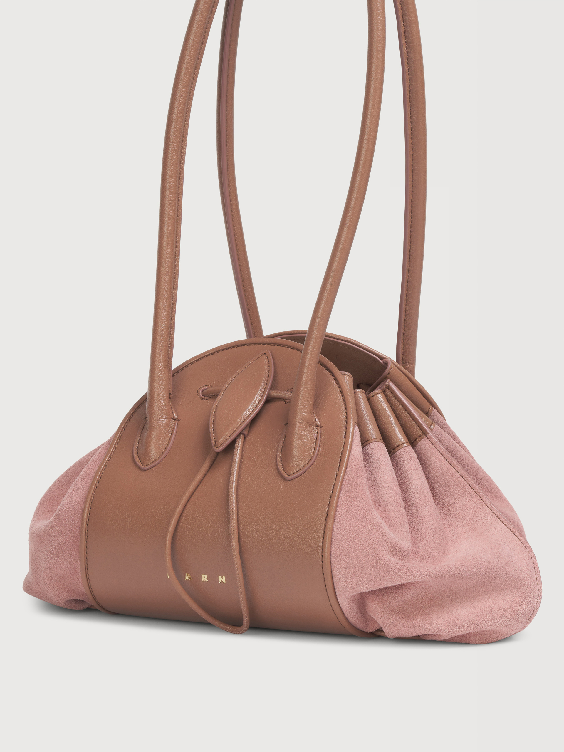 Blue leather and suede Tulipea shoulder bag - Shopping Bags - Image 4