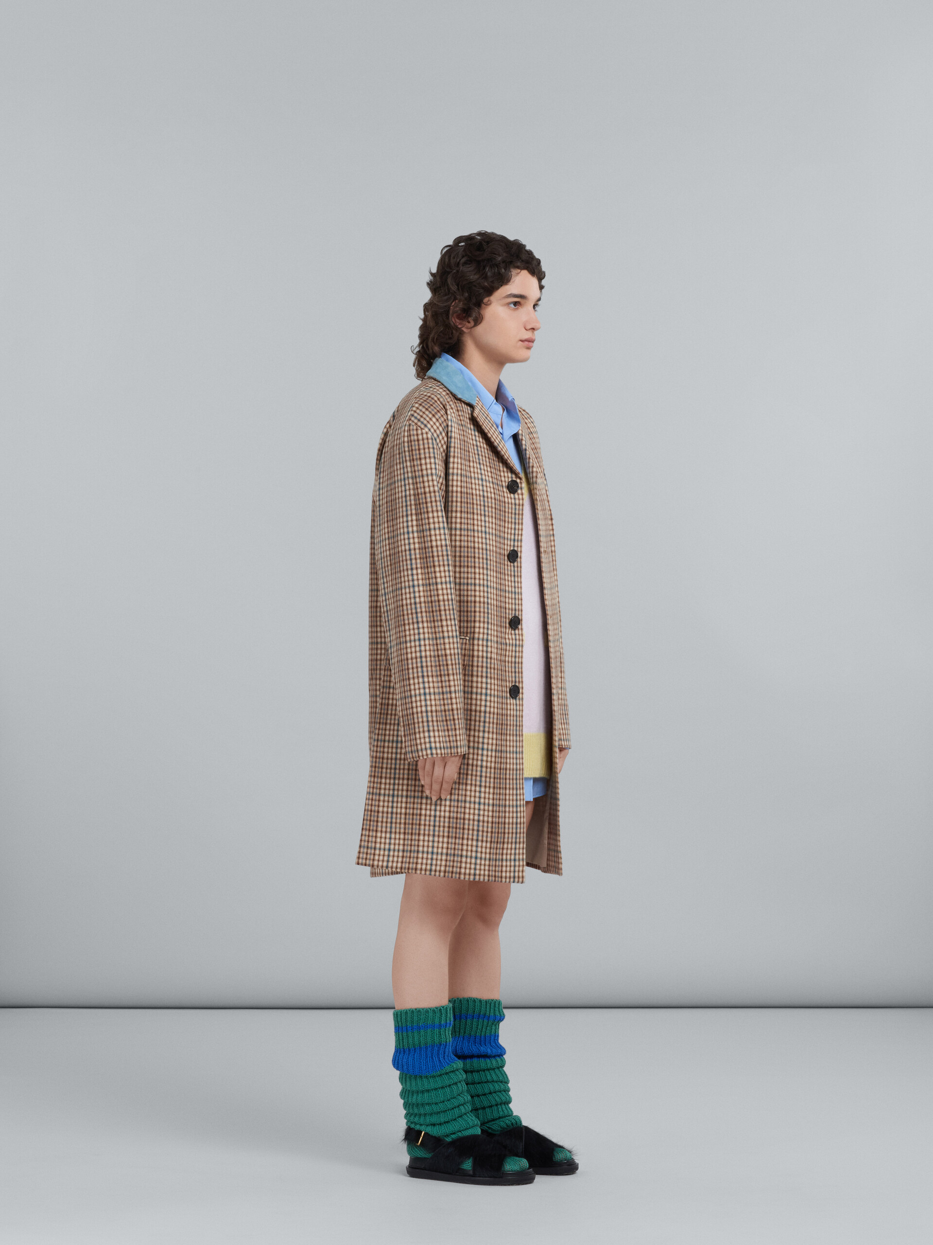 Beige check wool coat - Coat - Image 6