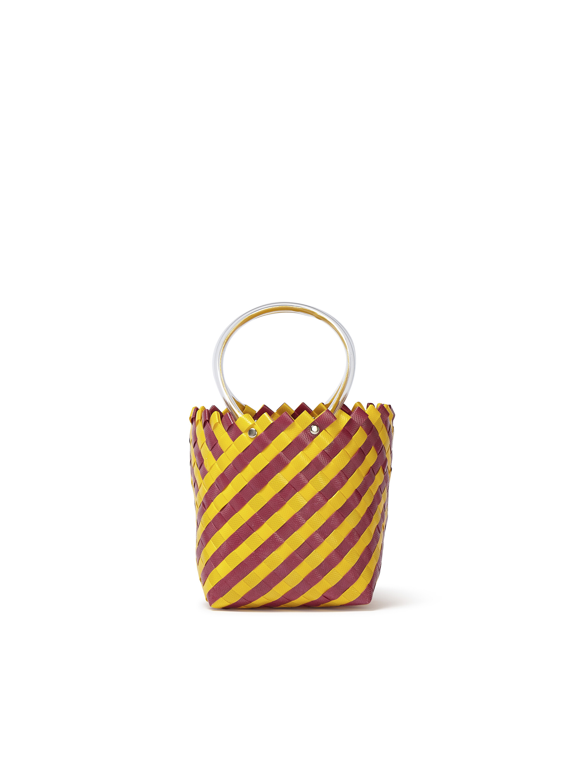 MARNI MARKET bag in yellow and burgundy woven material - Bags - Image 3