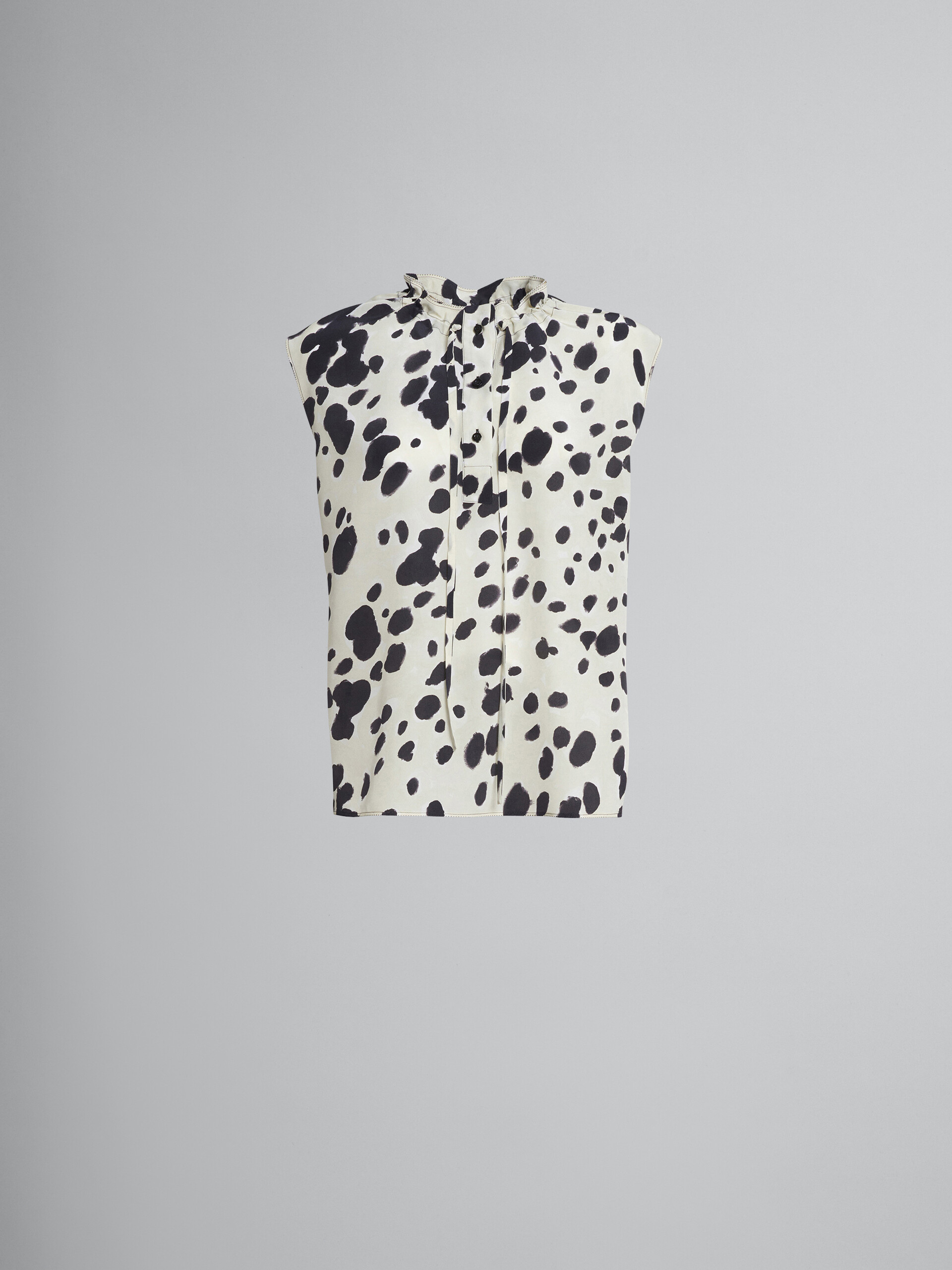 Pop Dots print silk crêpe top - Shirts - Image 1