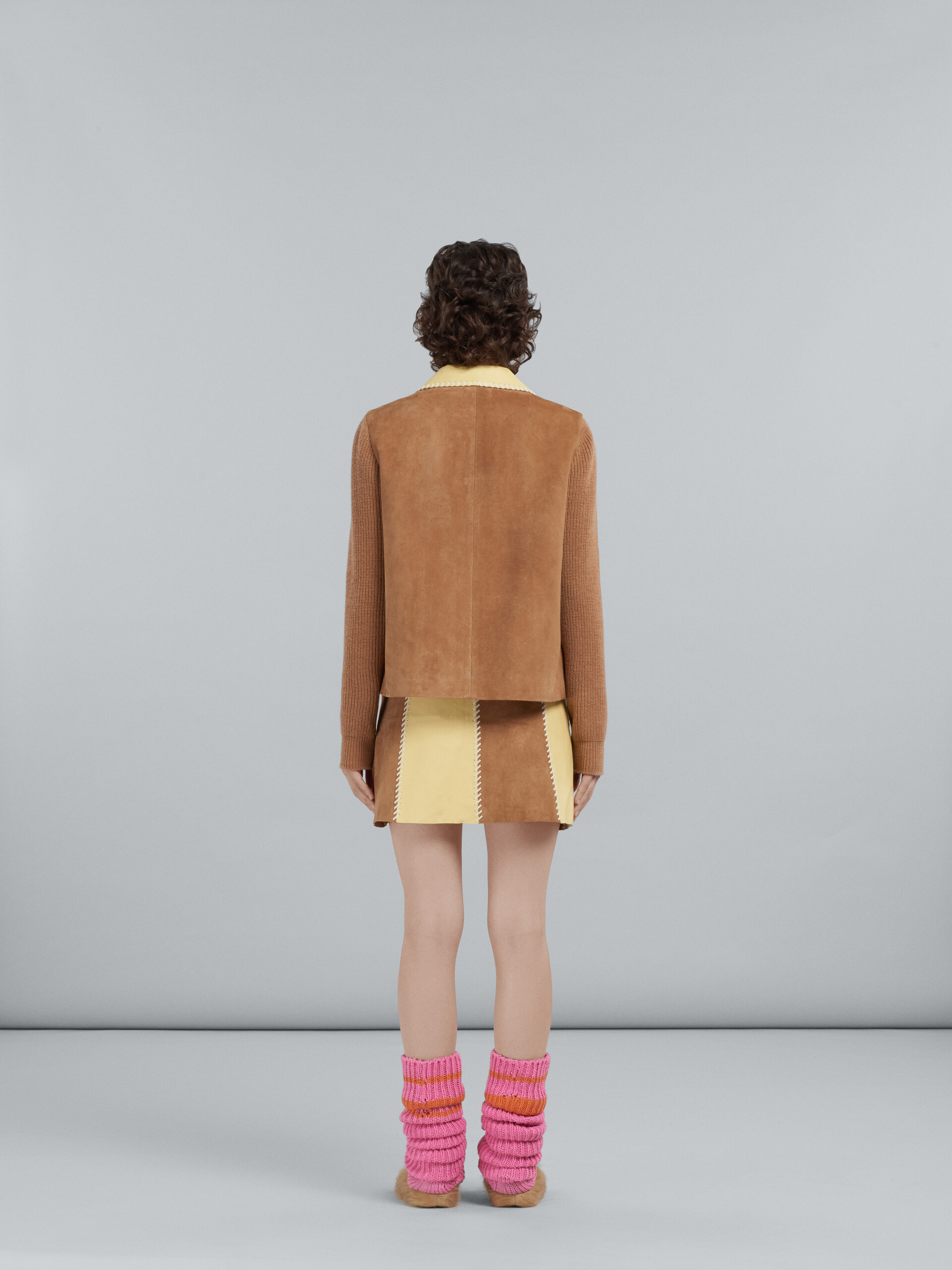 Brown nappa and suede skirt - Skirts - Image 3
