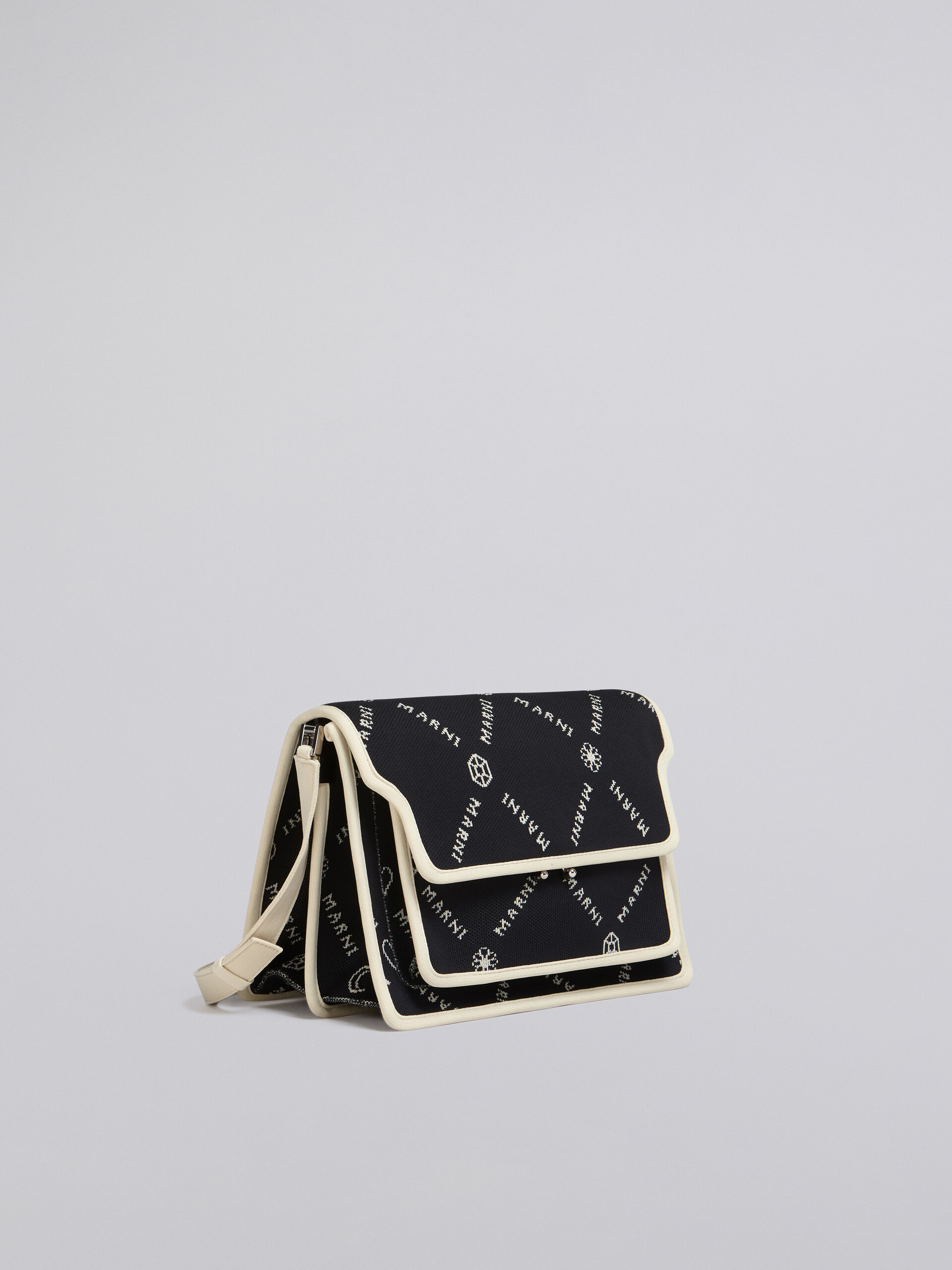 TRUNK SOFT large bag in black Marnigram jacquard - Shoulder Bag - Image 5