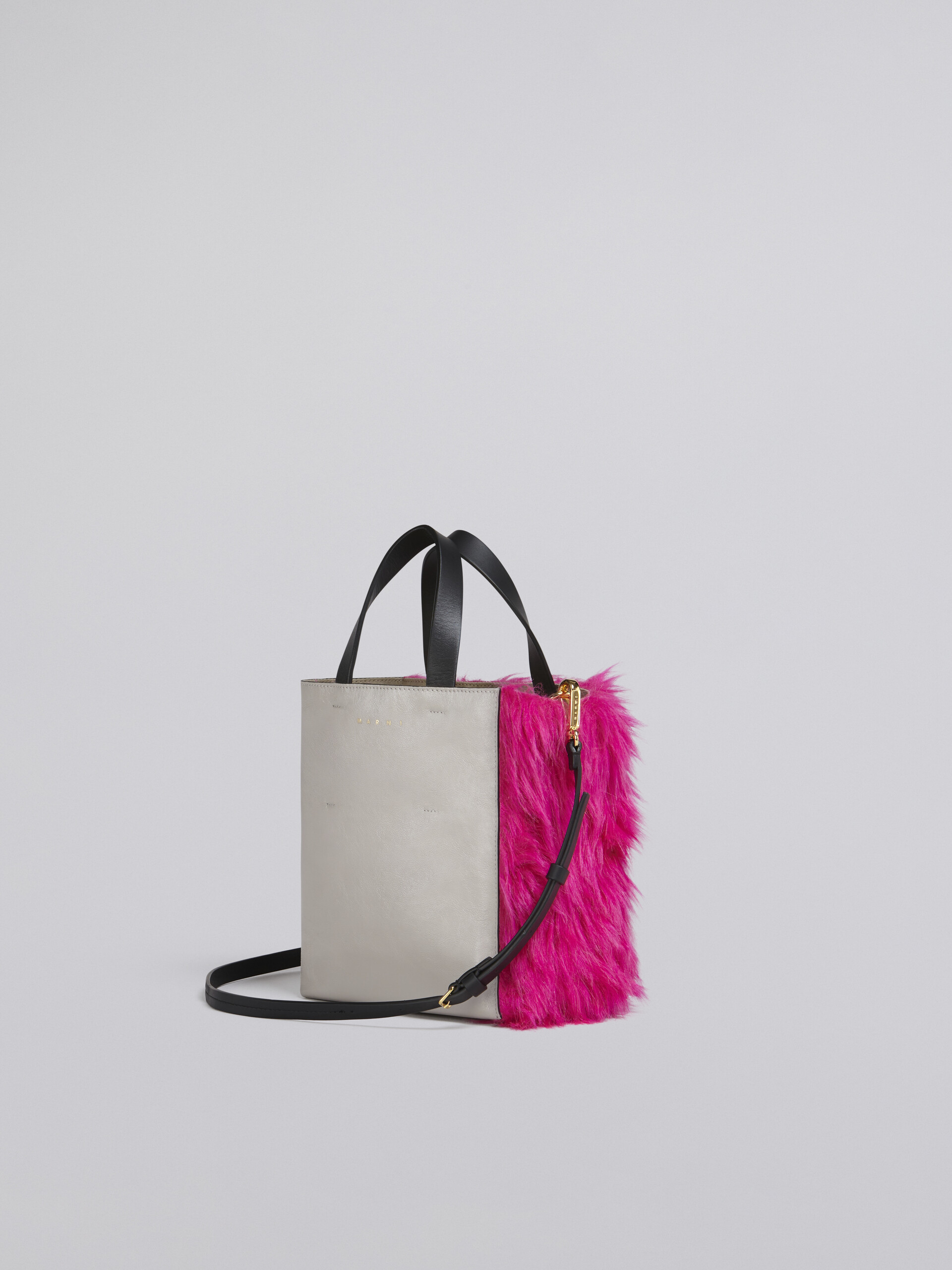 Teddy and calf leather MUSEO SOFT bag - Shopping Bags - Image 3