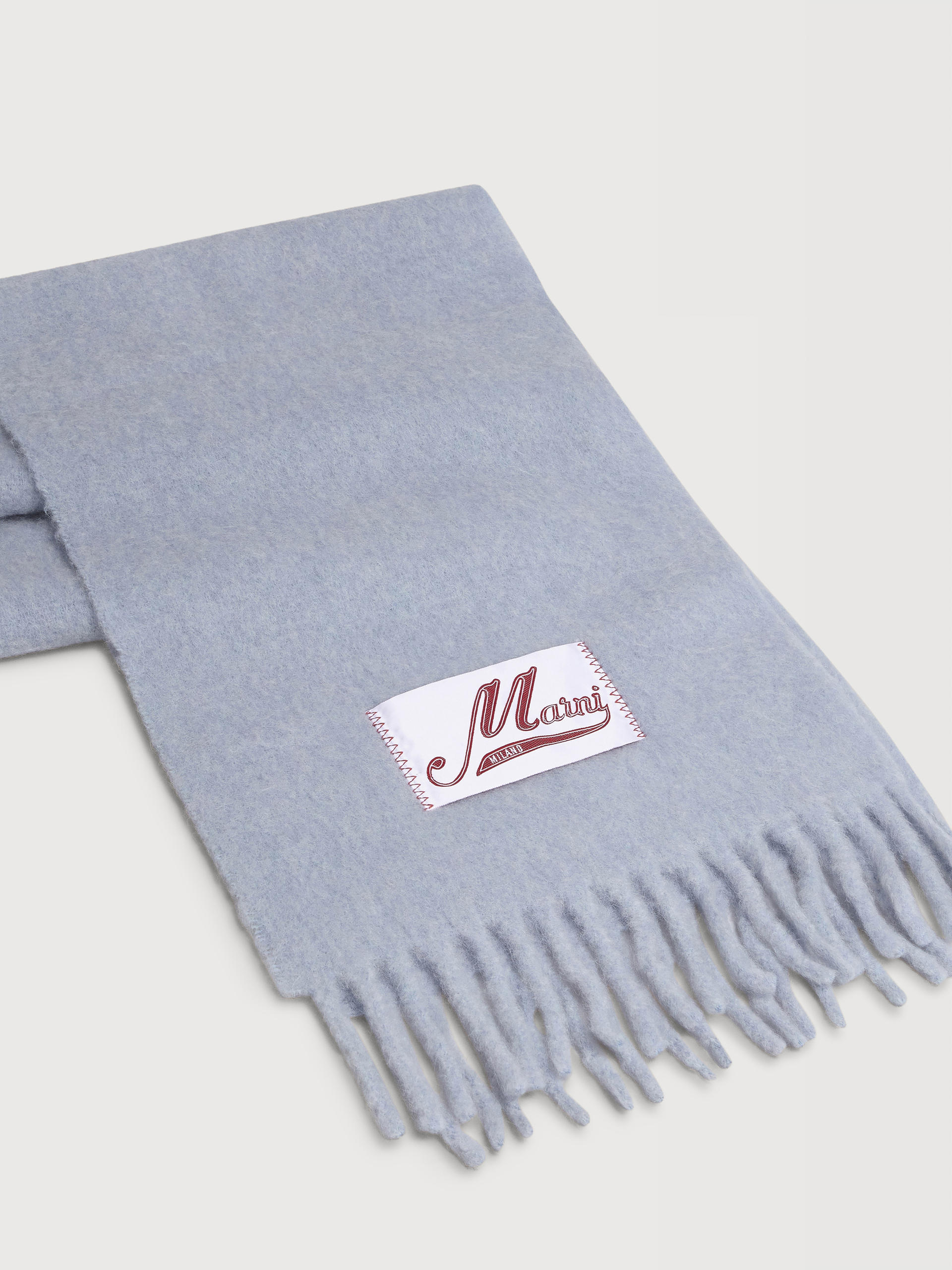 Light blue alpaca scarf - Scarves - Image 2