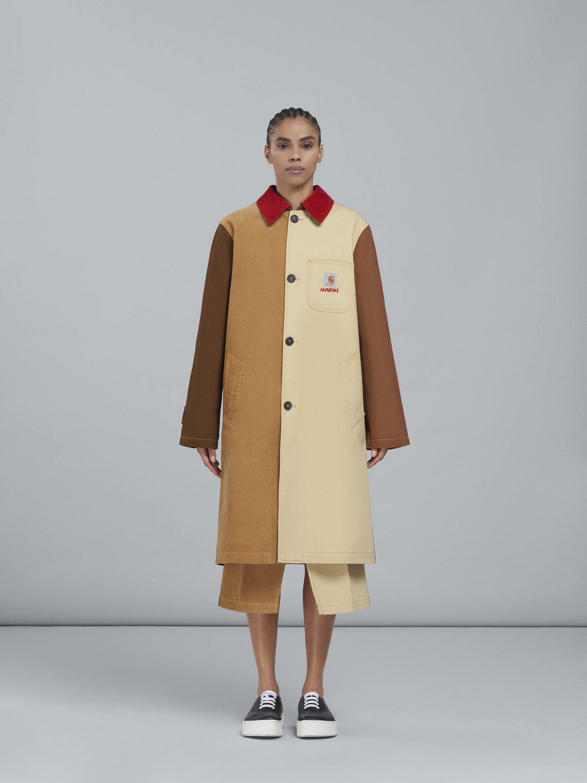 MARNI x CARHARTT WIP - brown colour-block coat - Coat - Image 2
