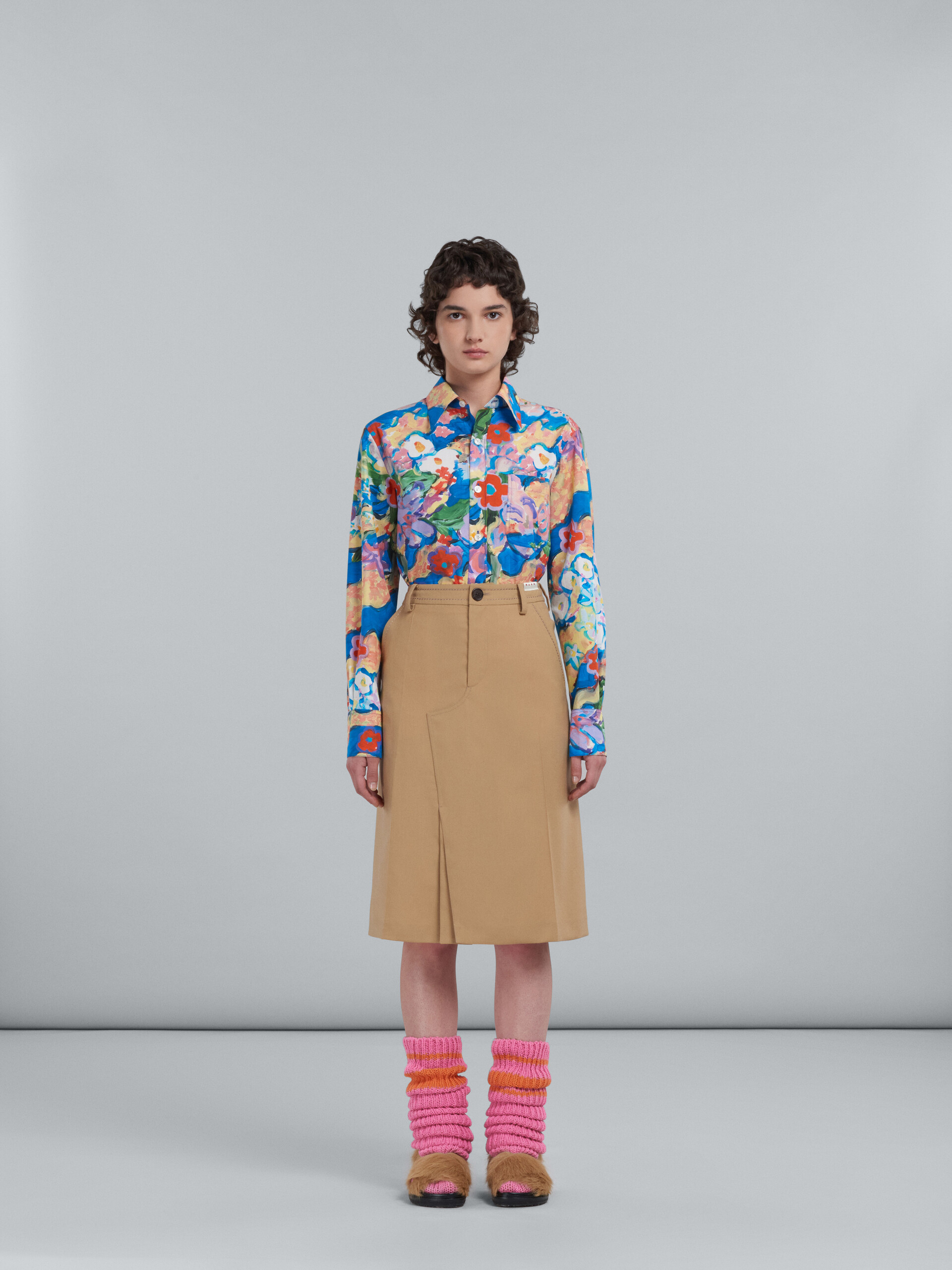 Beige tropical wool skirt - Skirts - Image 2