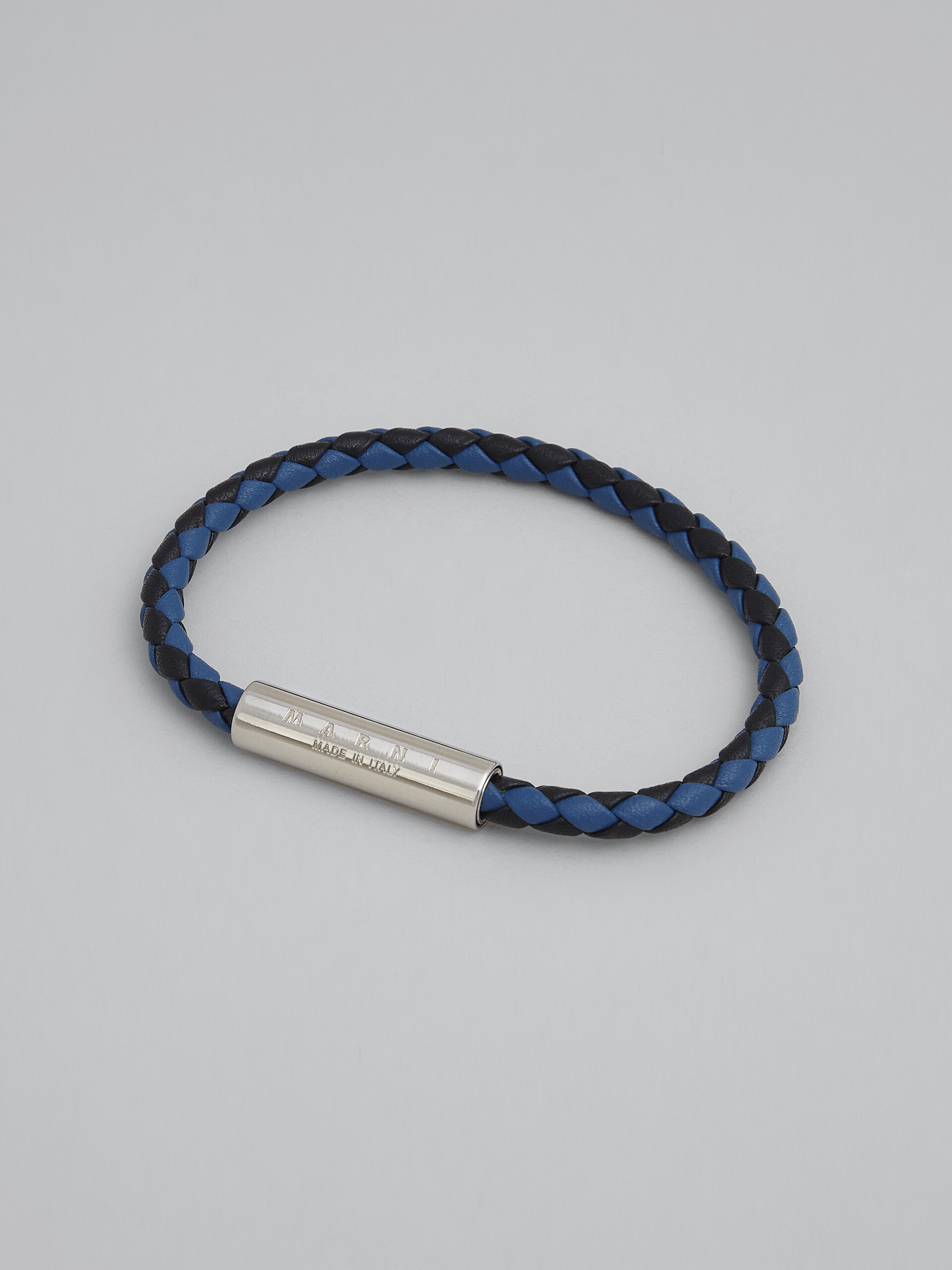 Black and blue braided leather bracelet - Bracelets - Image 4