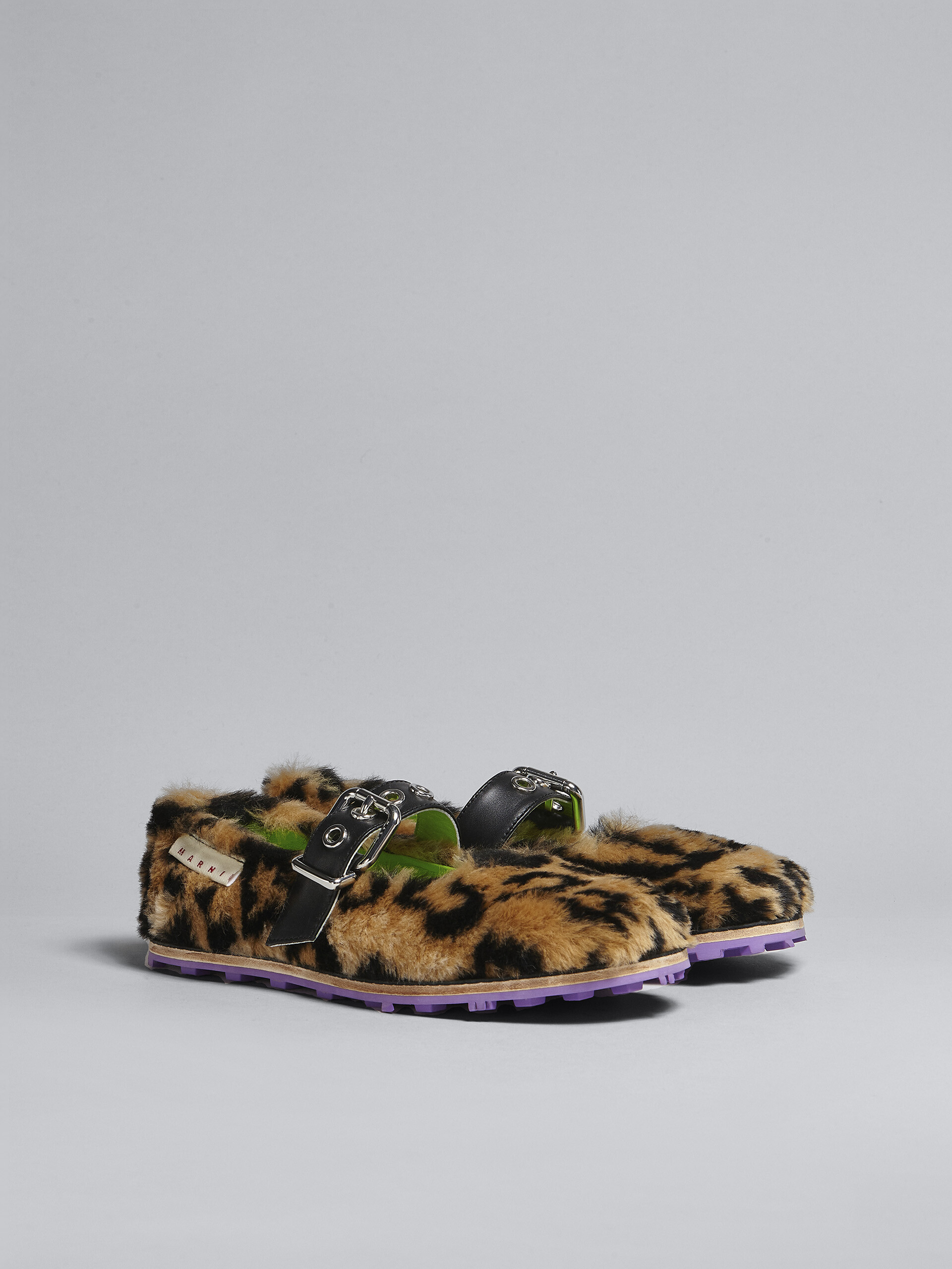 Leopard print faux fur Mary Jane flat - Pumps - Image 2