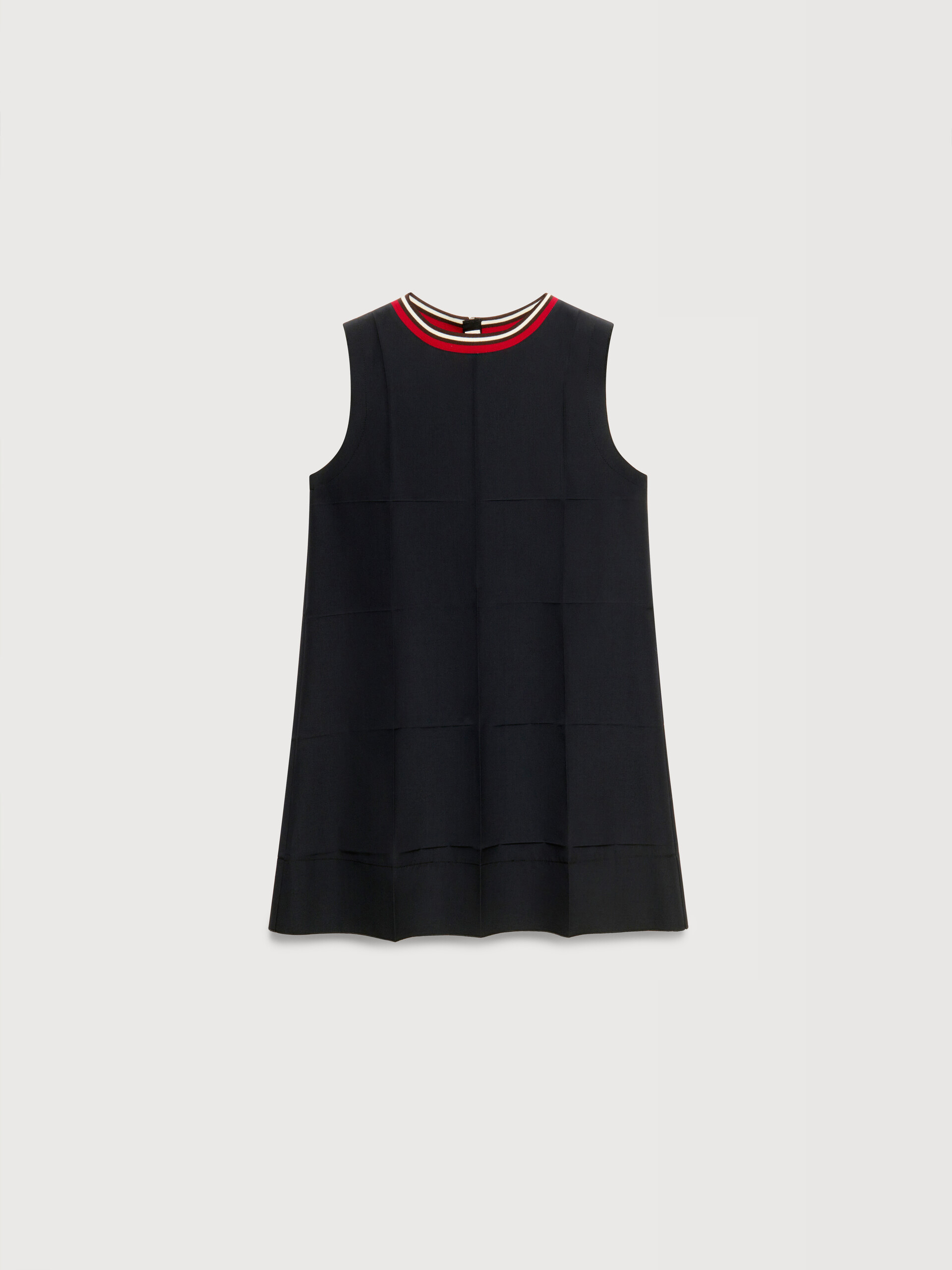 Black techno wool dress with mock neck - Dresses - Image 1