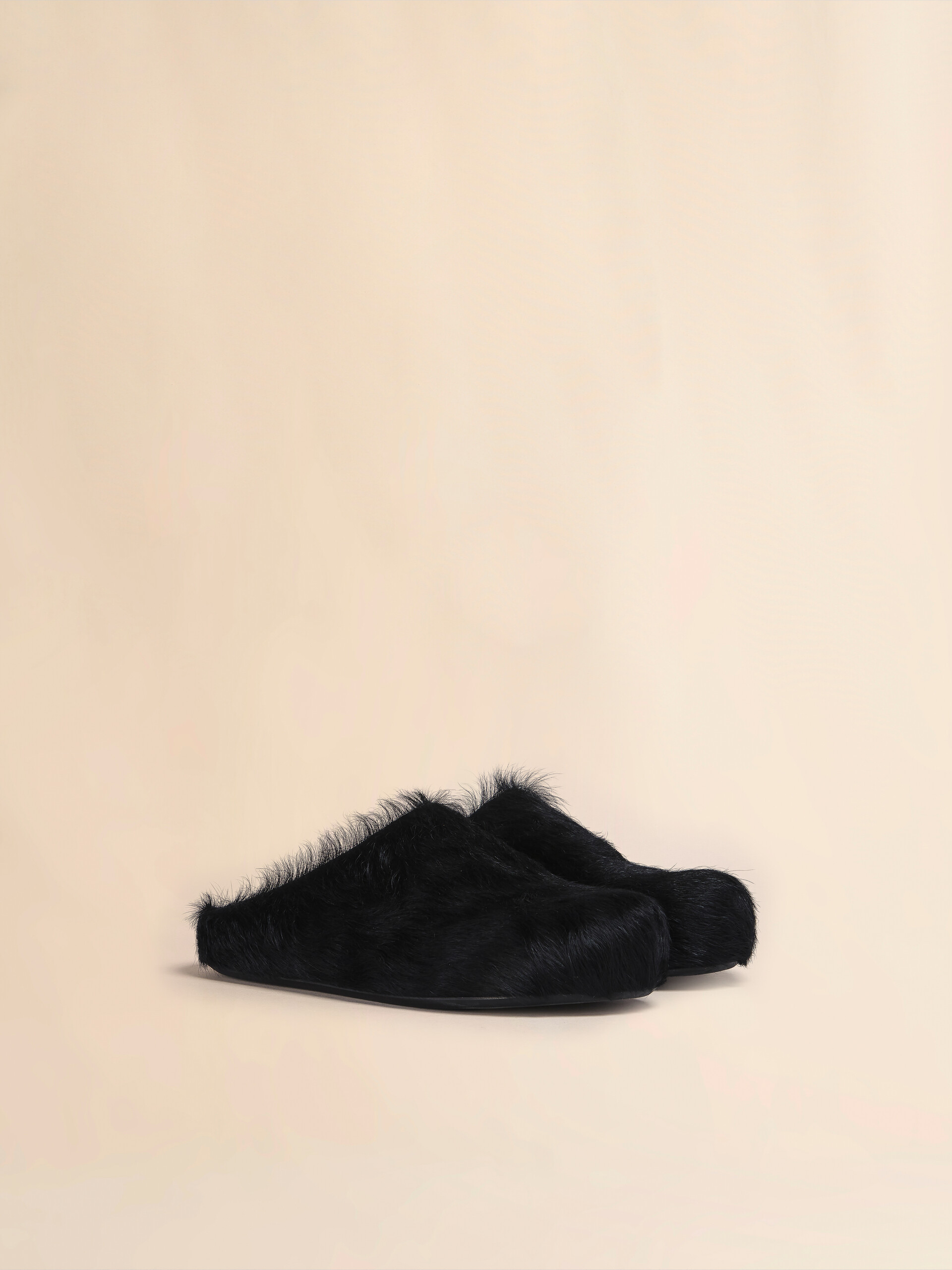 Blue long-hair calfskin Fussbett sabot - Clogs - Image 2