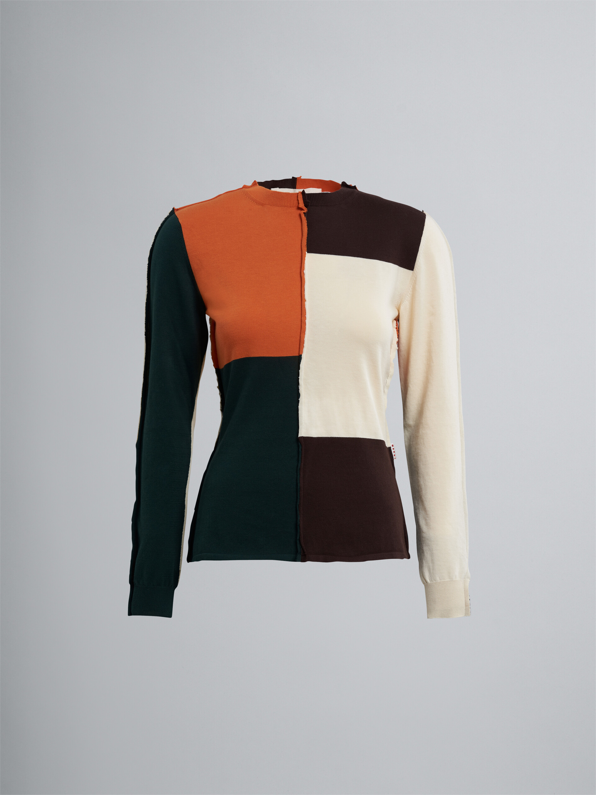 Colourblock organic cotton sweater - Pullovers - Image 1