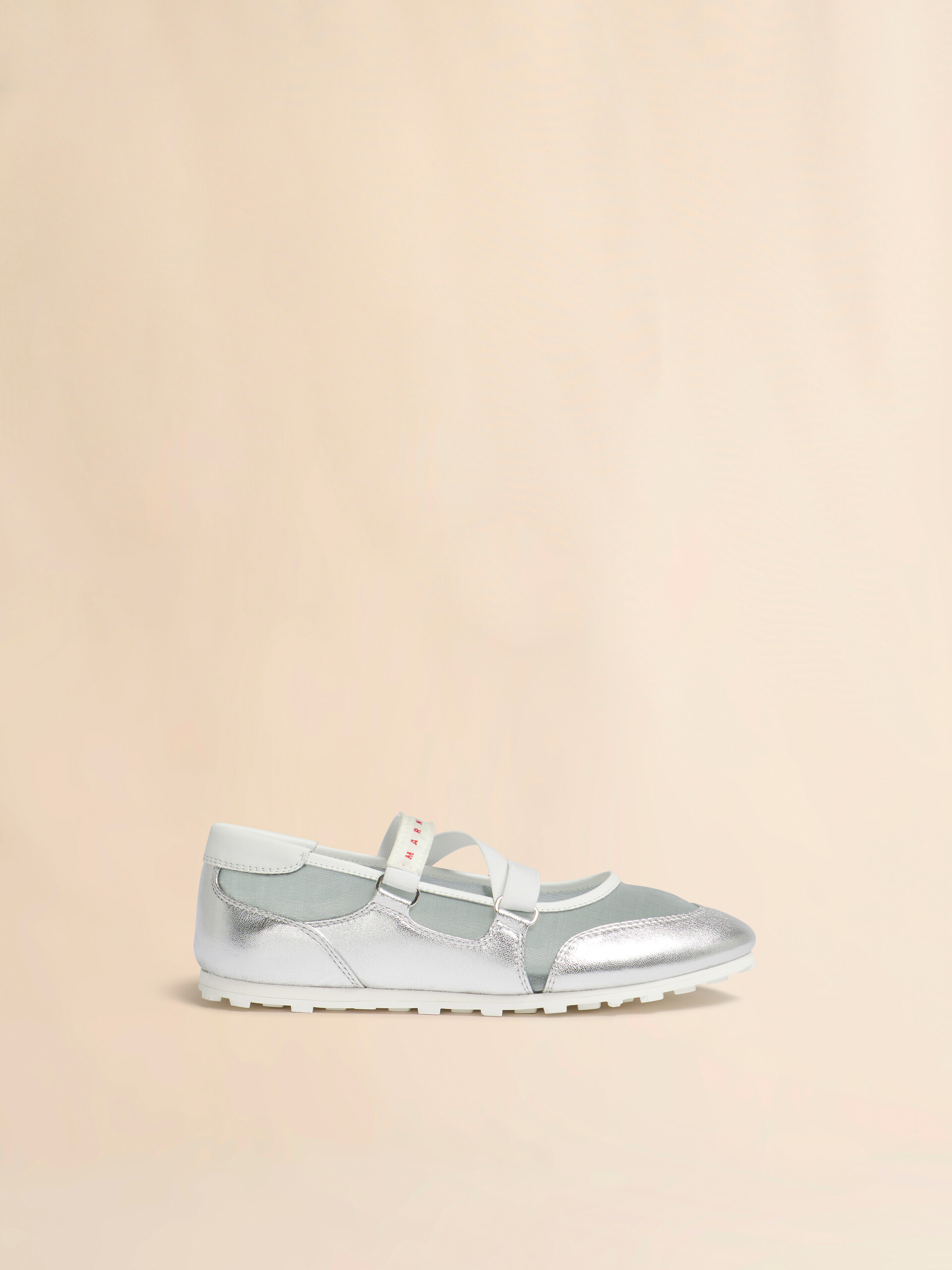 Soccer Retro silver leather ballerina trainers - Sneakers - Image 1