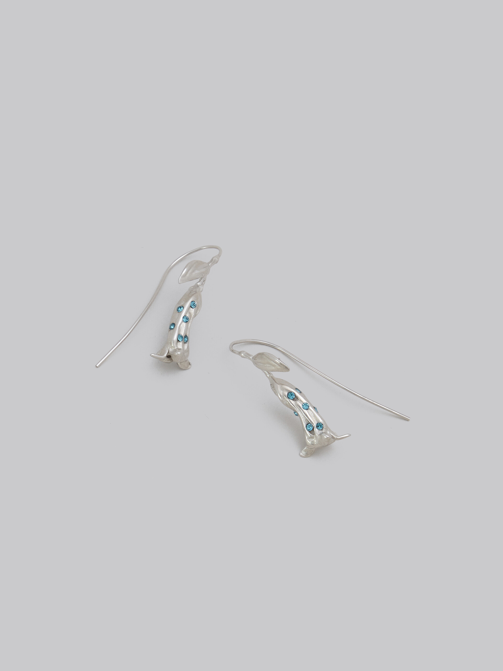 Metal calla lily earrings with crystals - Earrings - Image 4