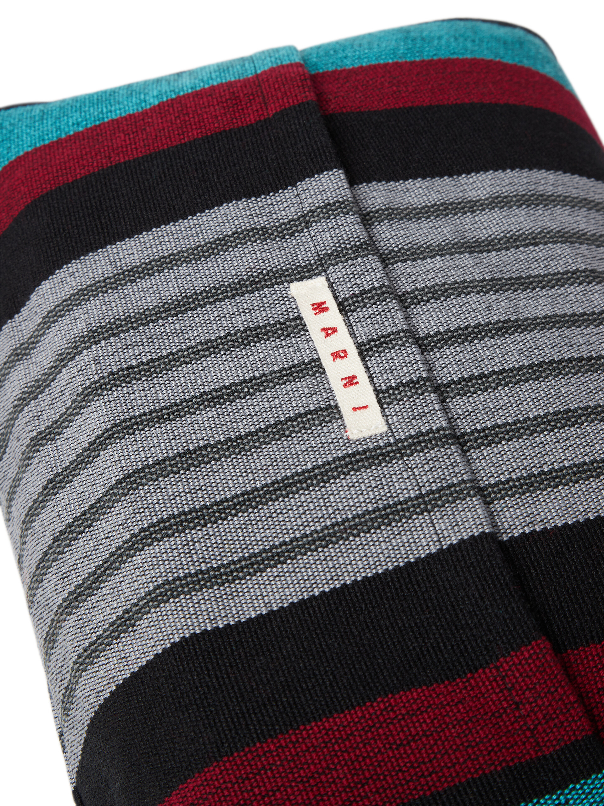 MARNI MARKET rectangular pillow cover in polyester with pale blue burgundy and black vertical stripes - Furniture - Image 3