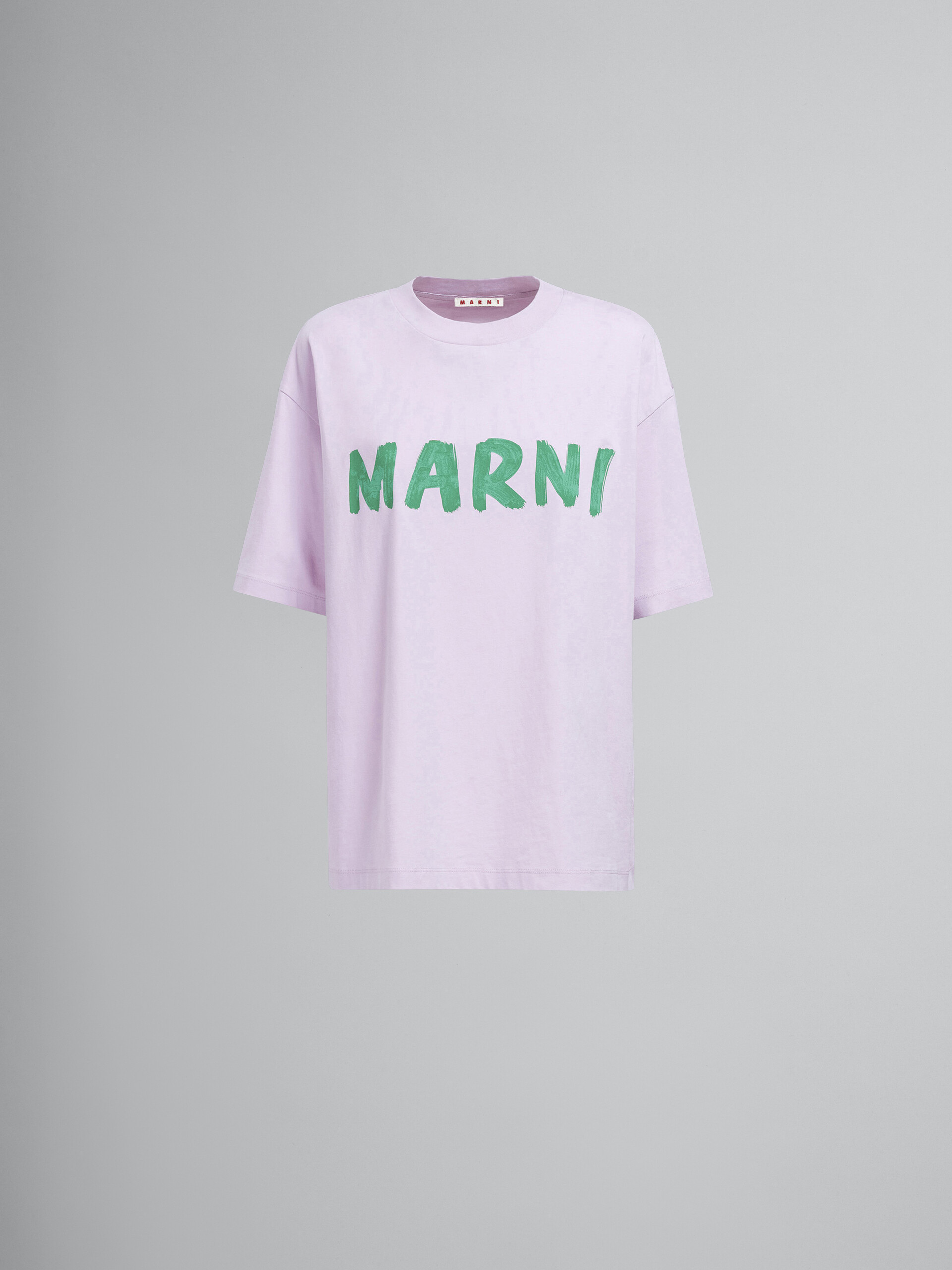 T-shirt en jersey biologique rose avec logo - T-shirts - Image 1