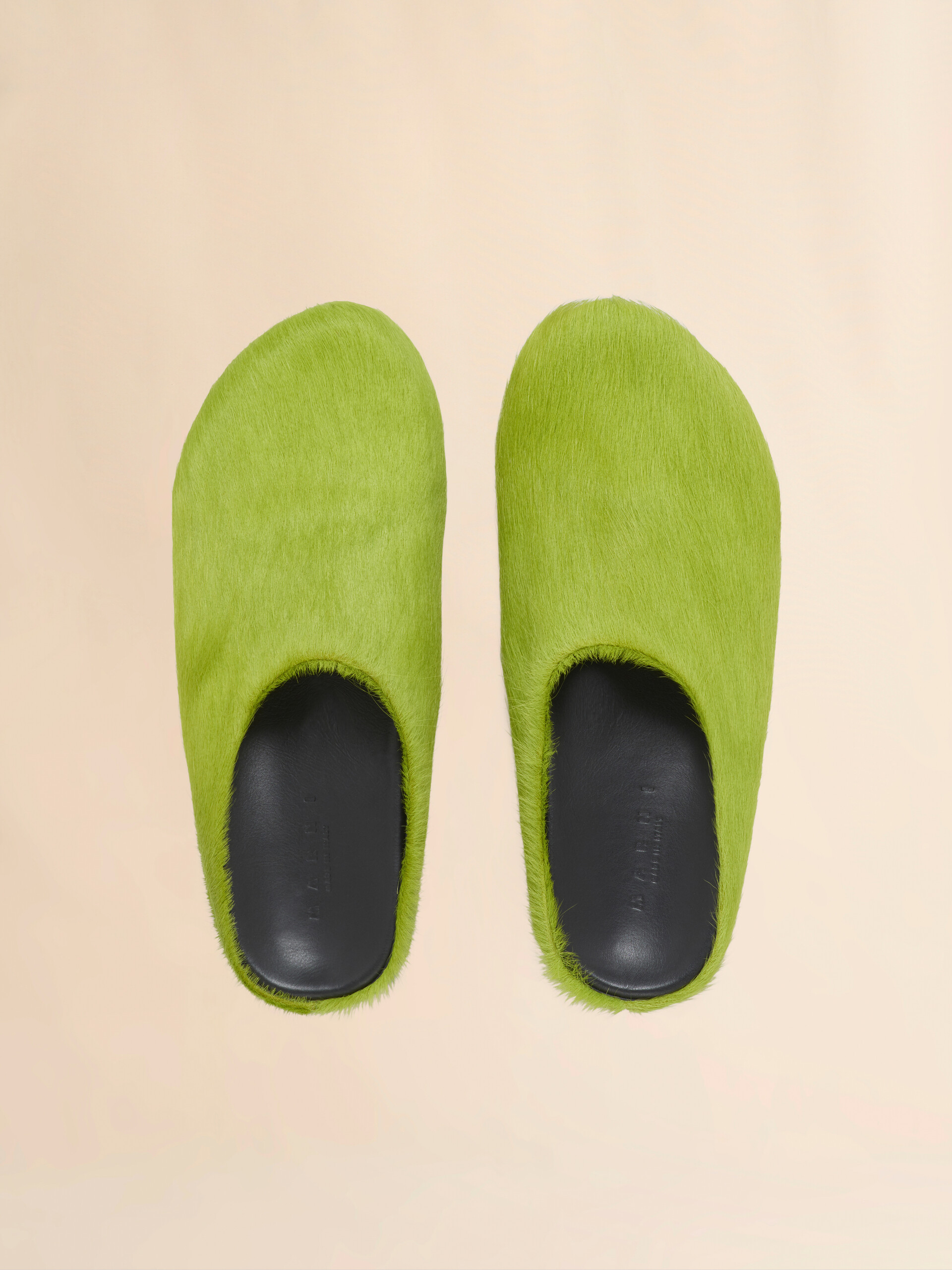 Blue long-hair calfskin Fussbett sabot - Clogs - Image 4