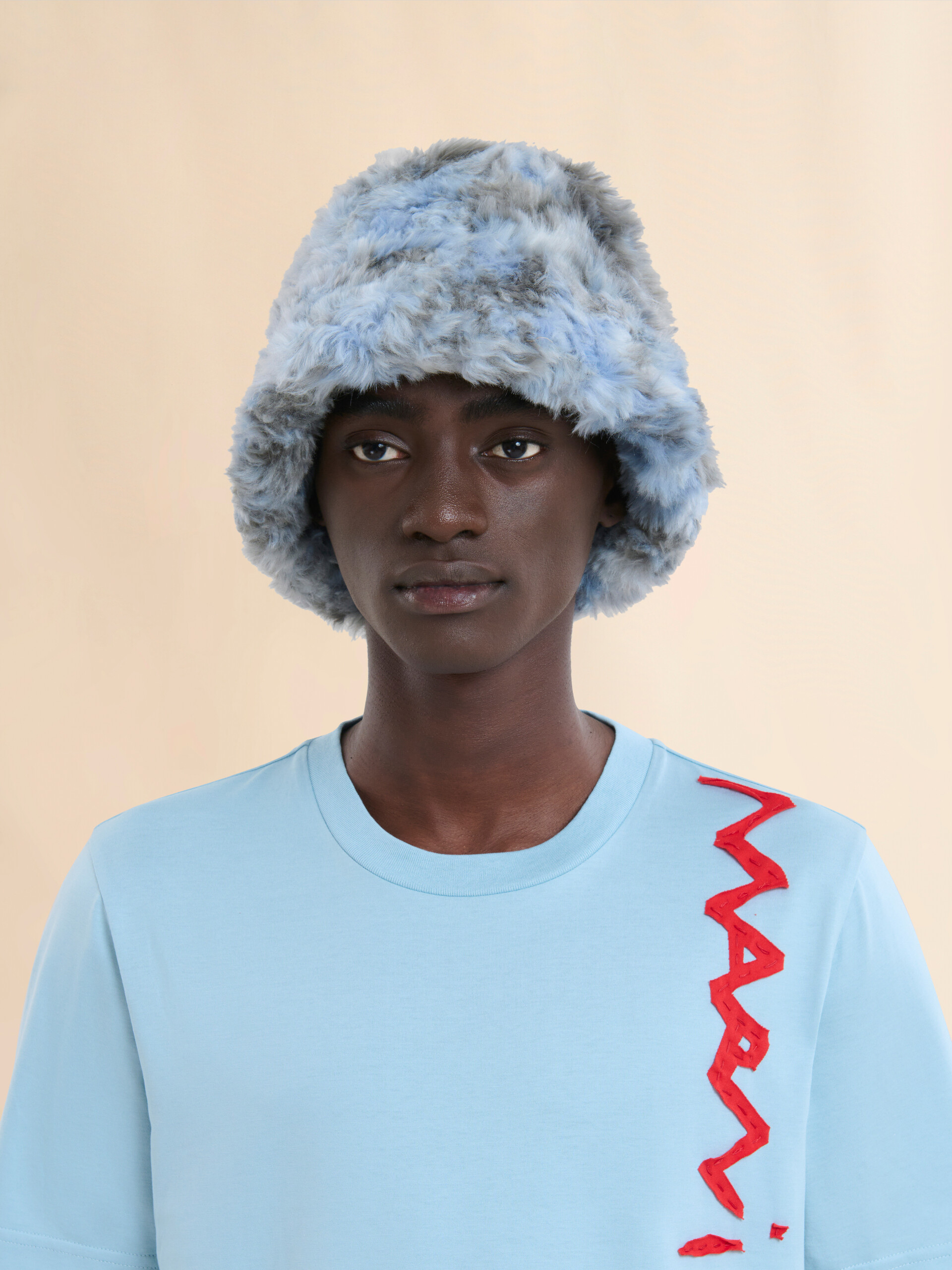 Gorro de pescador de jacquard de pelo largo gris - Sombrero - Image 2