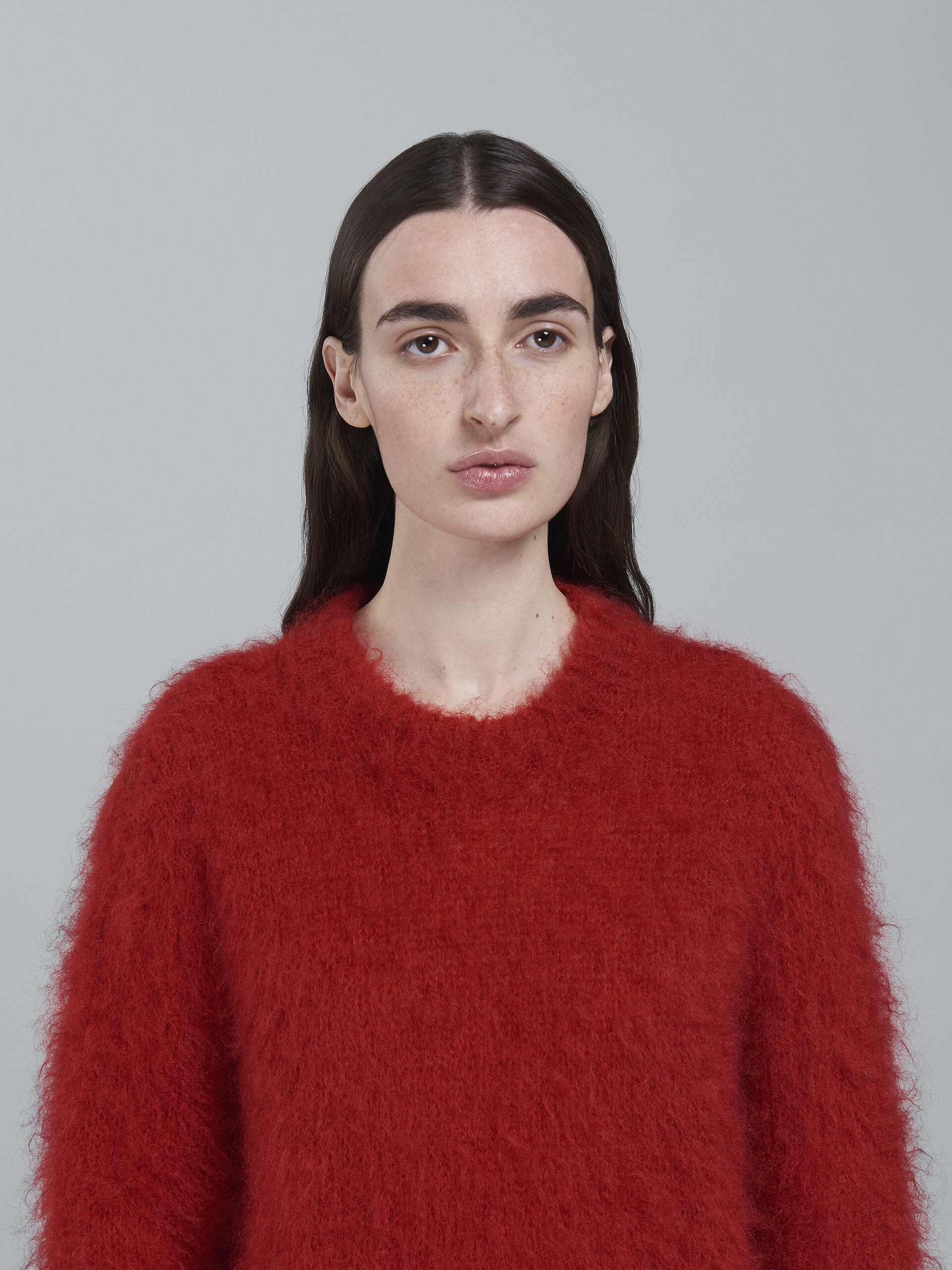 Red mohair and wool crewneck sweater - Pullovers - Image 4