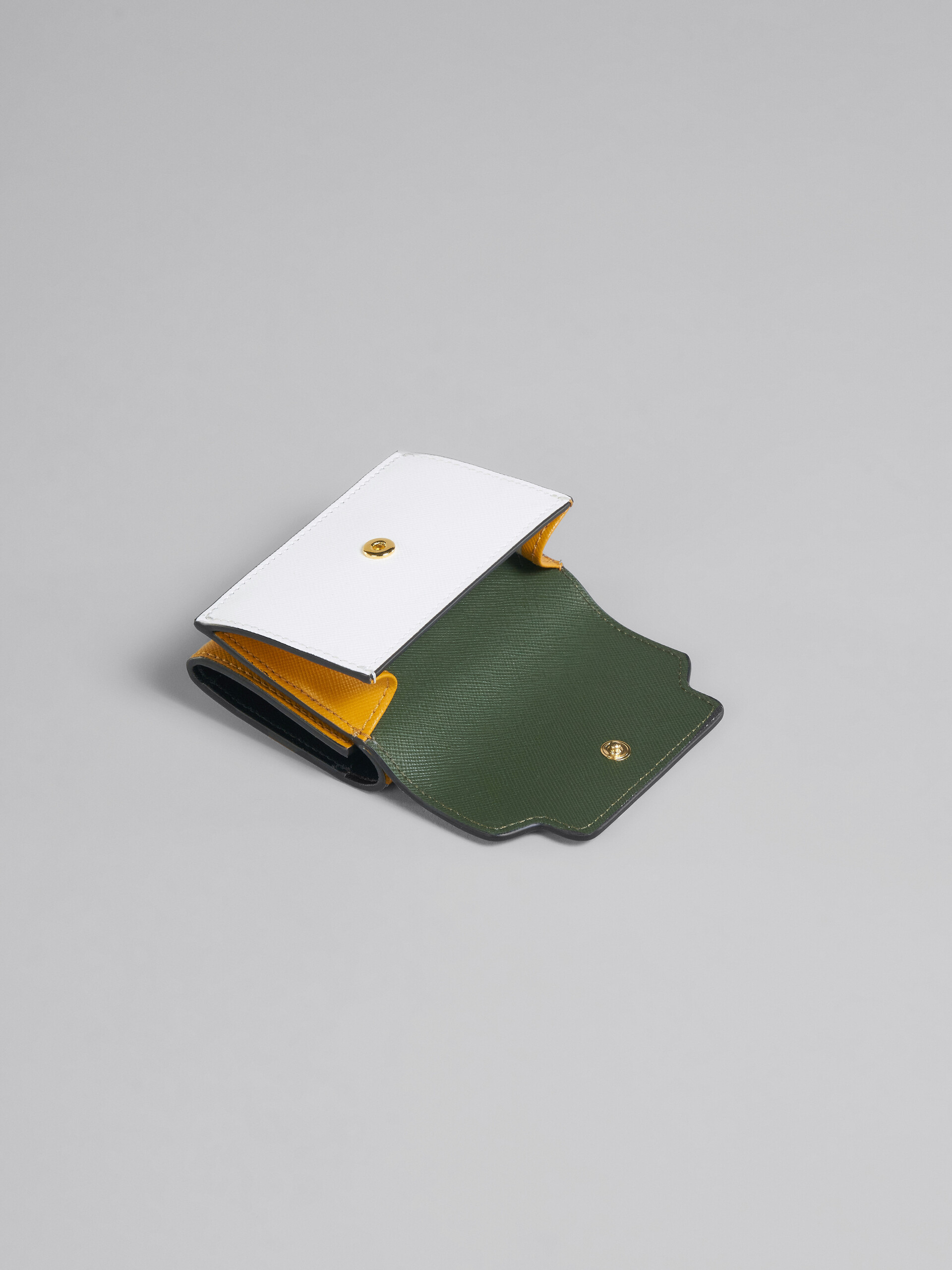 Green multicolour saffiano leather tri-fold wallet - Wallets - Image 5