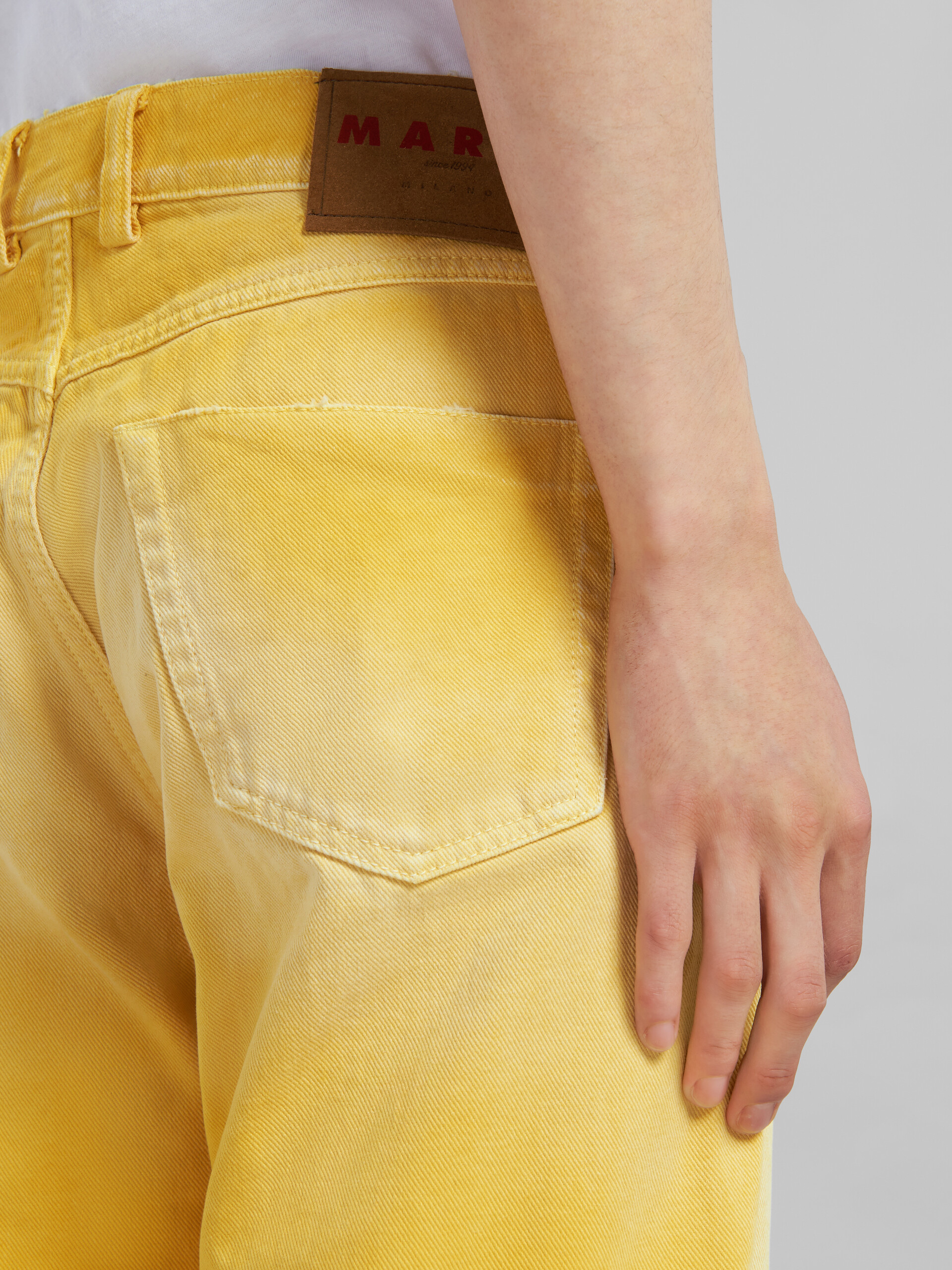 Yellow overdyed bull denim straight-leg trousers - Pants - Image 4