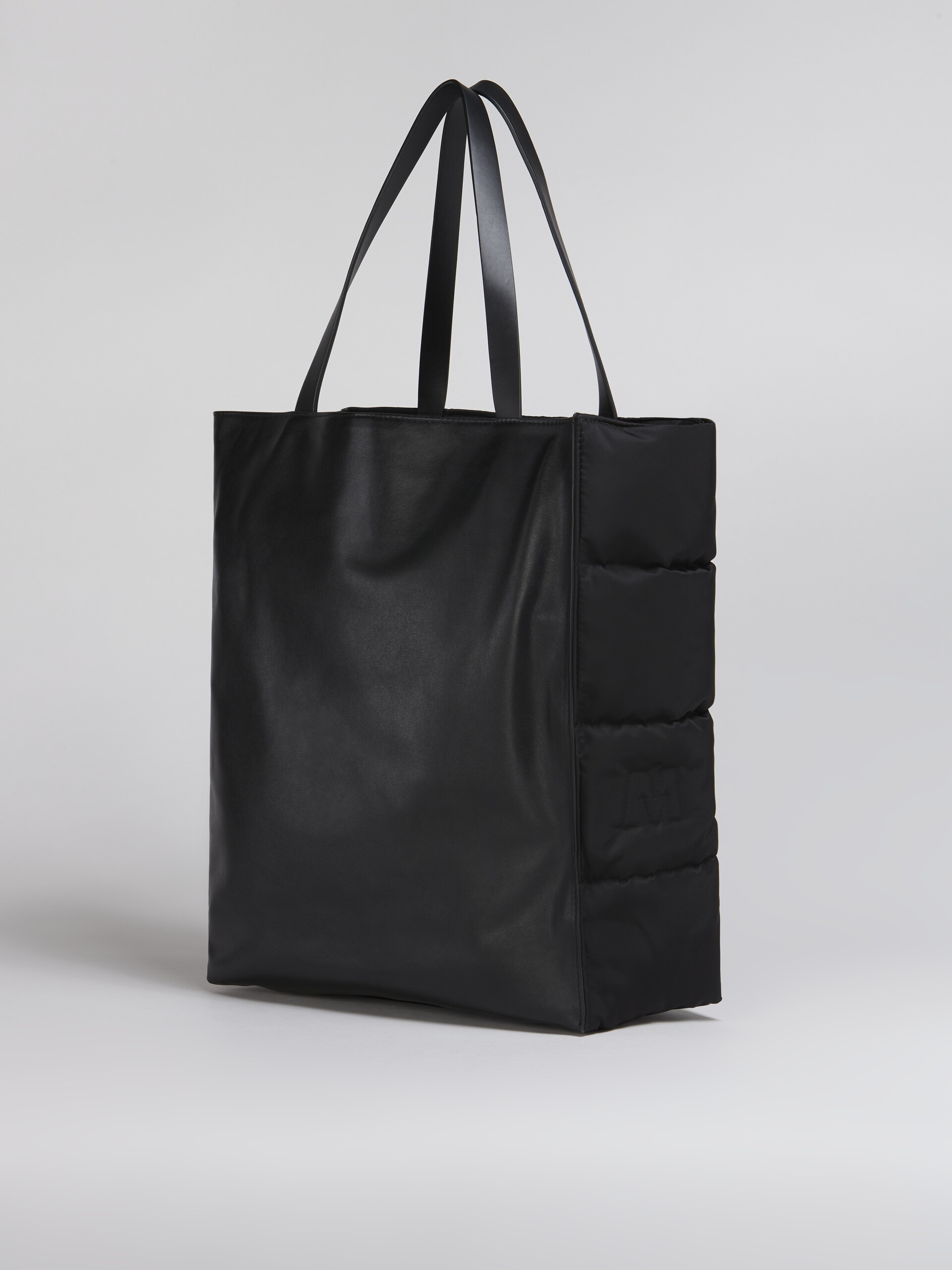 Black MUSEO SOFT tote bag in quilted nylon - Shopping Bags - Image 3