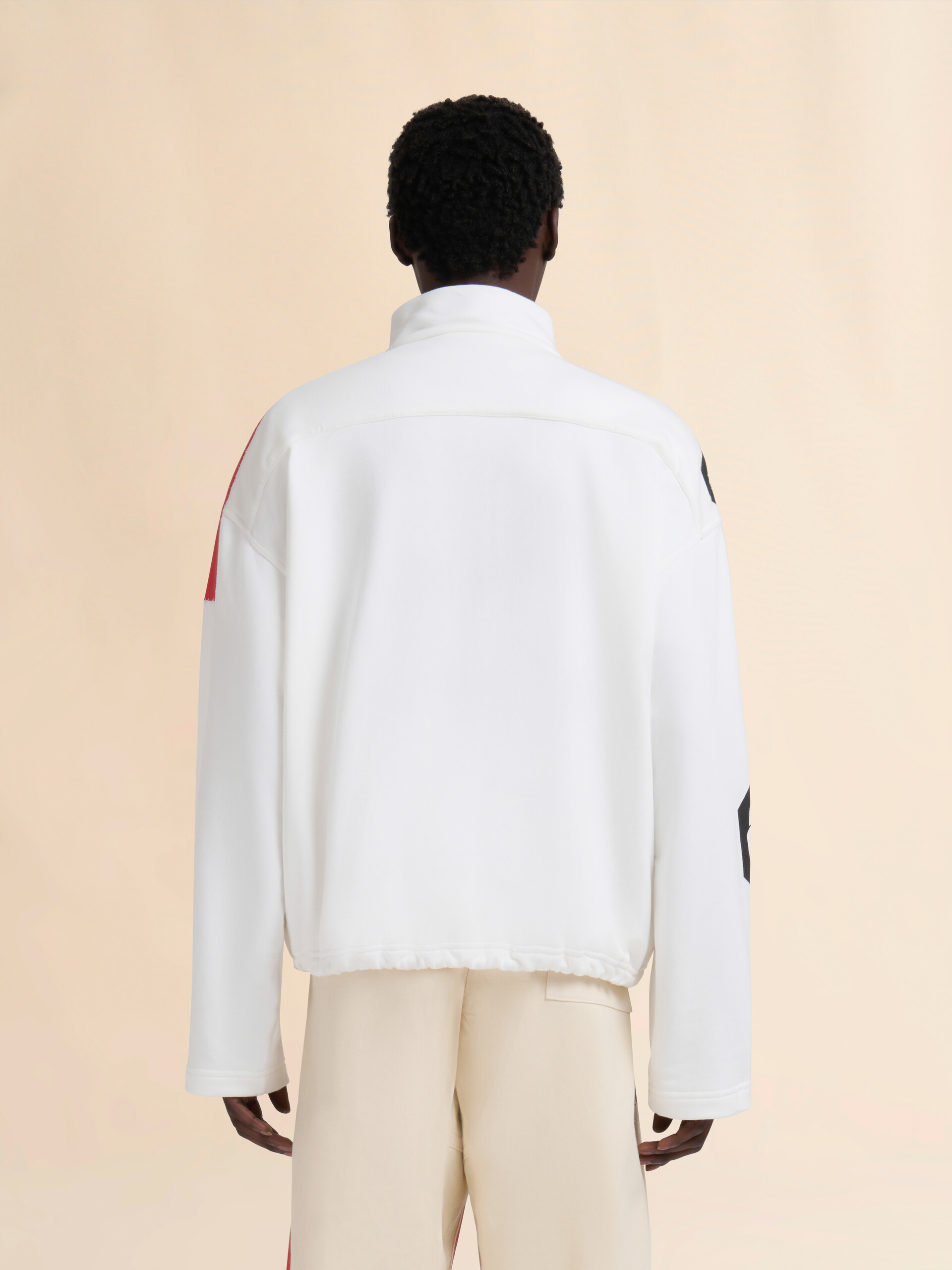 White cotton high-neck sweatshirt - Sweaters - Image 3