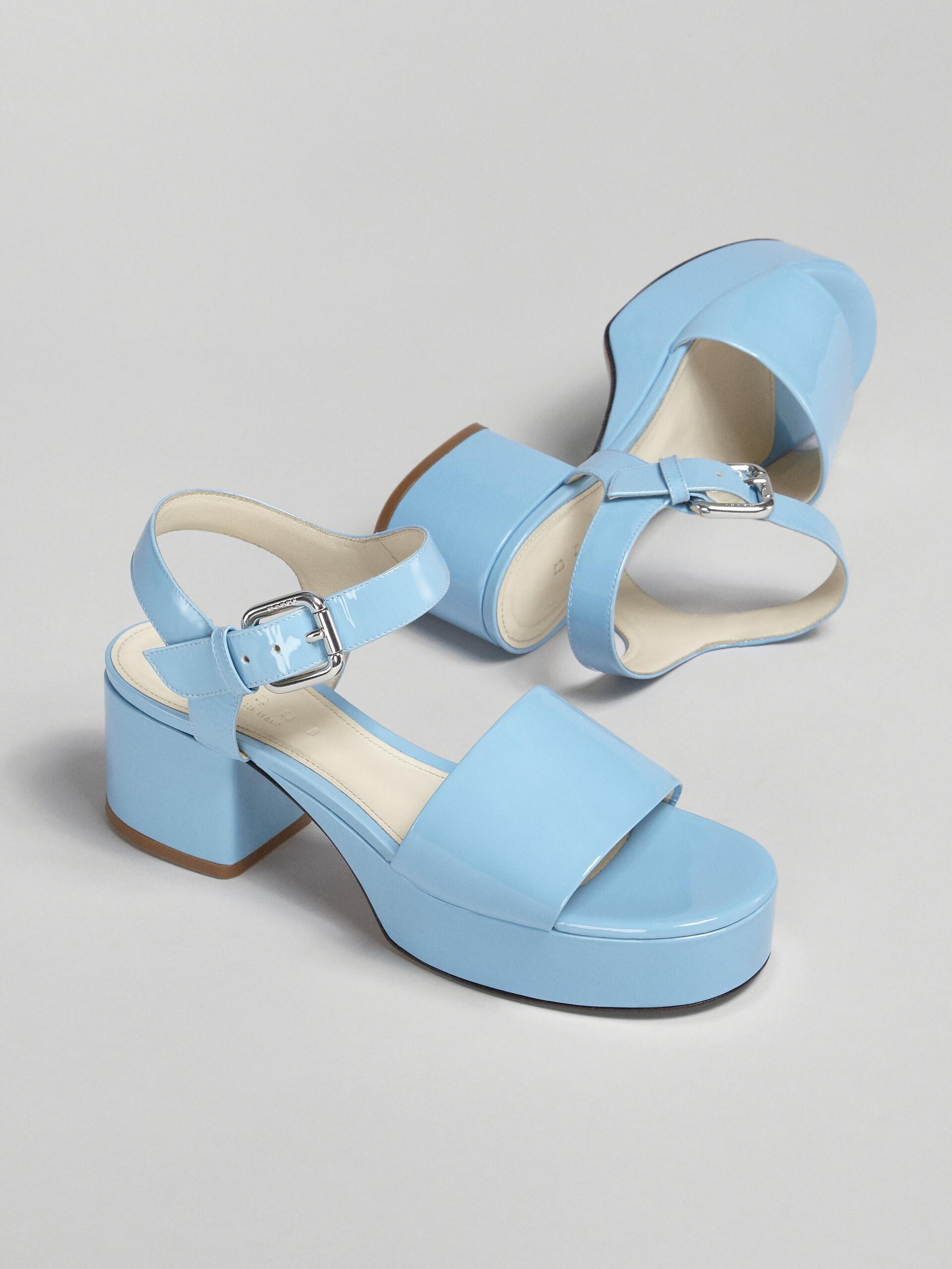 Pale blue patent leather sandal - Sandals - Image 5