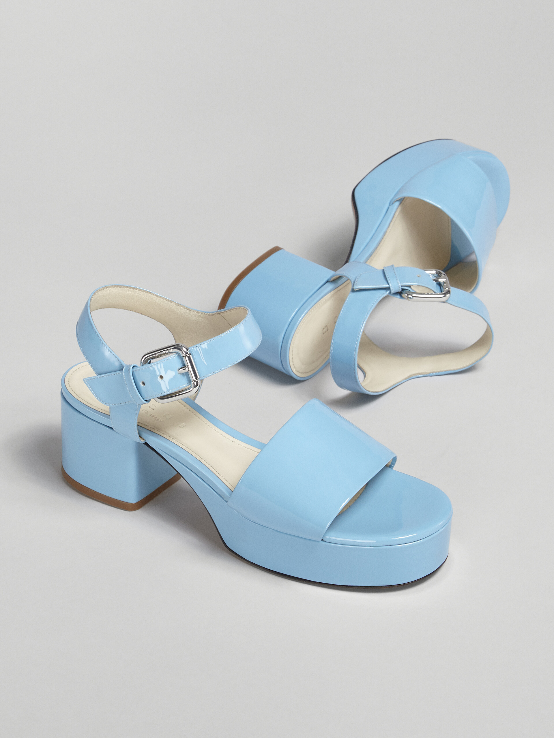 blue leather sandals womens