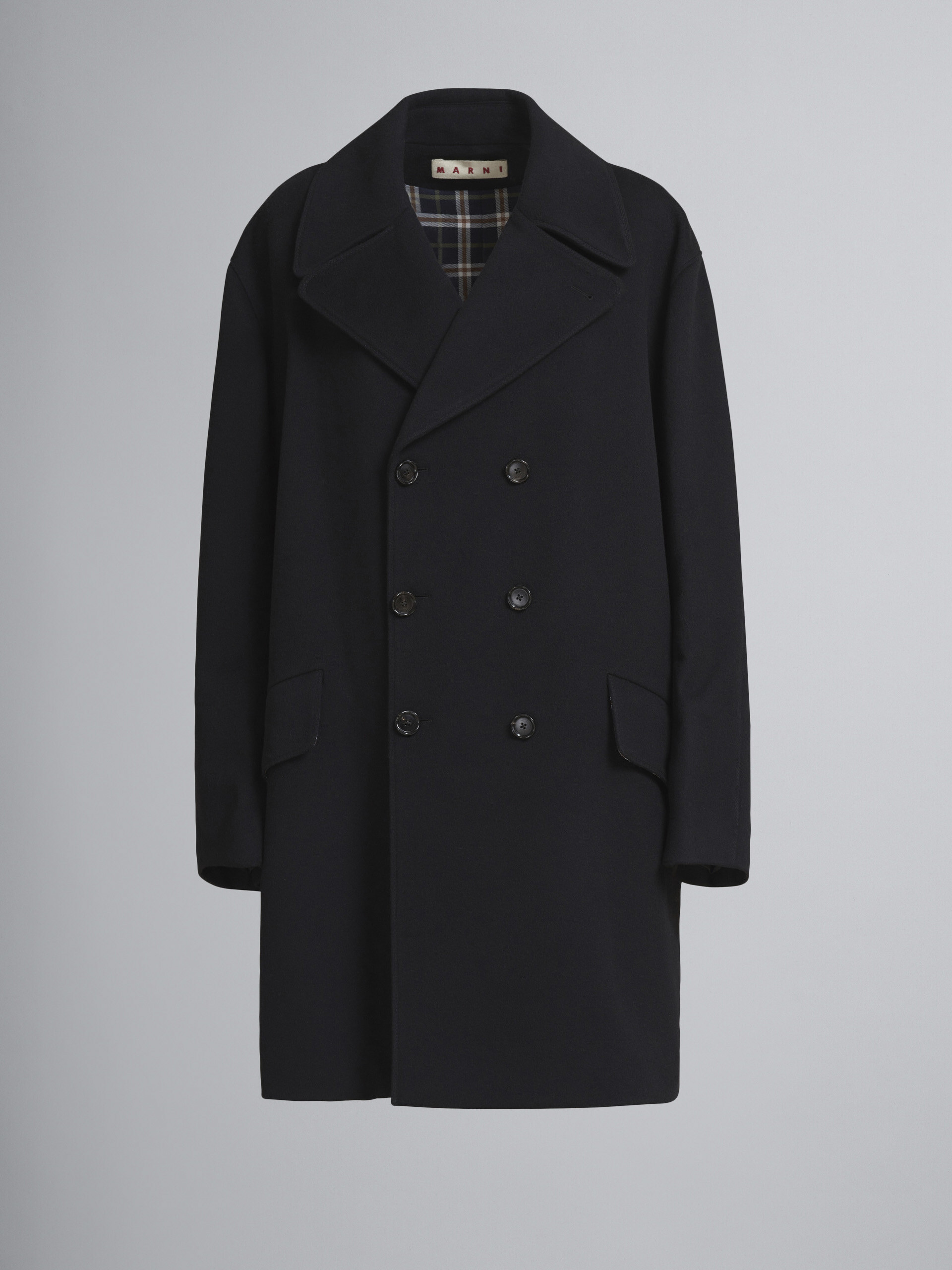 Light wool felt coat with leather belt - Coats - Image 1