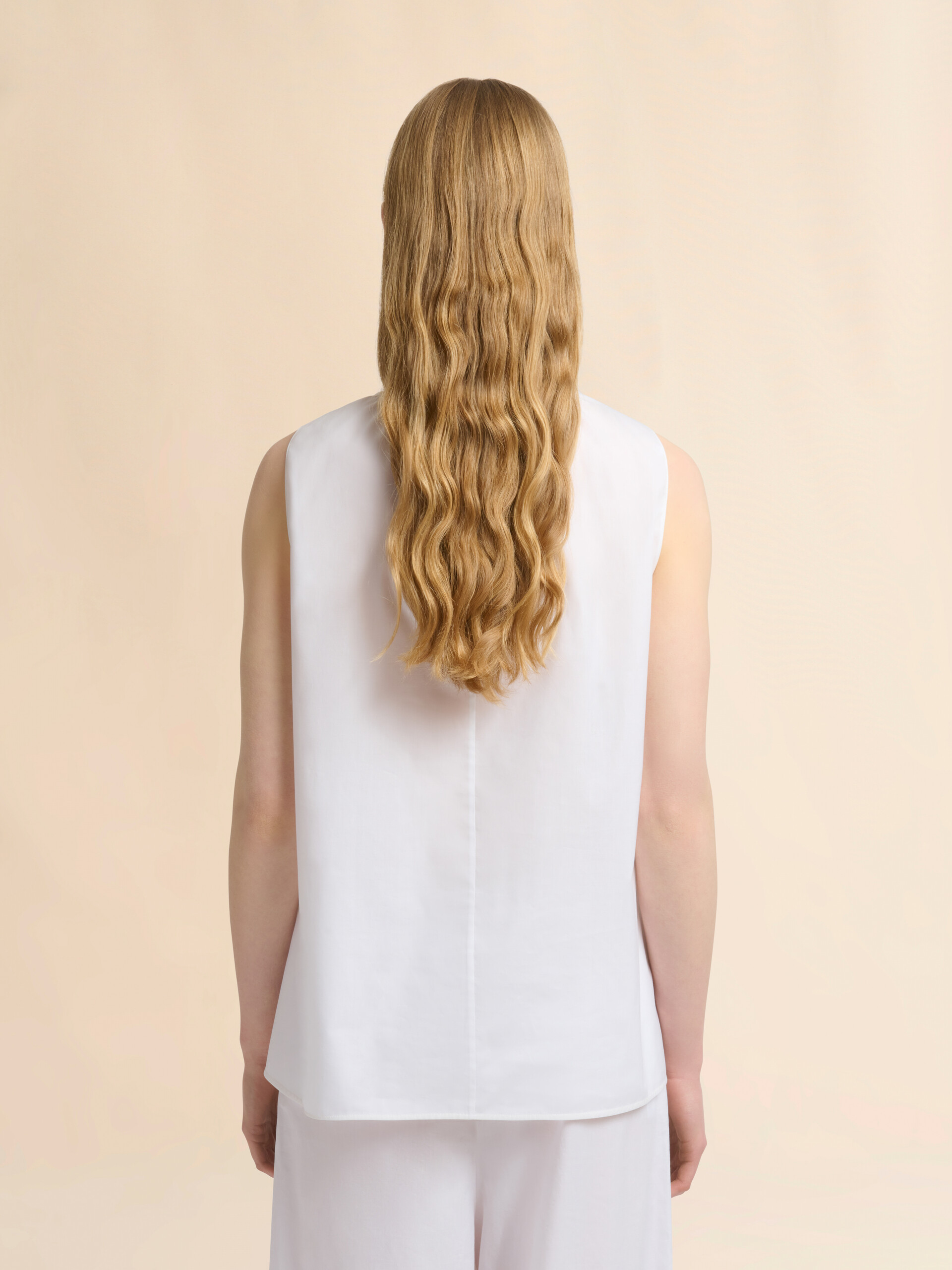 White poplin blouse with broderie anglaise inserts - Shirts - Image 3