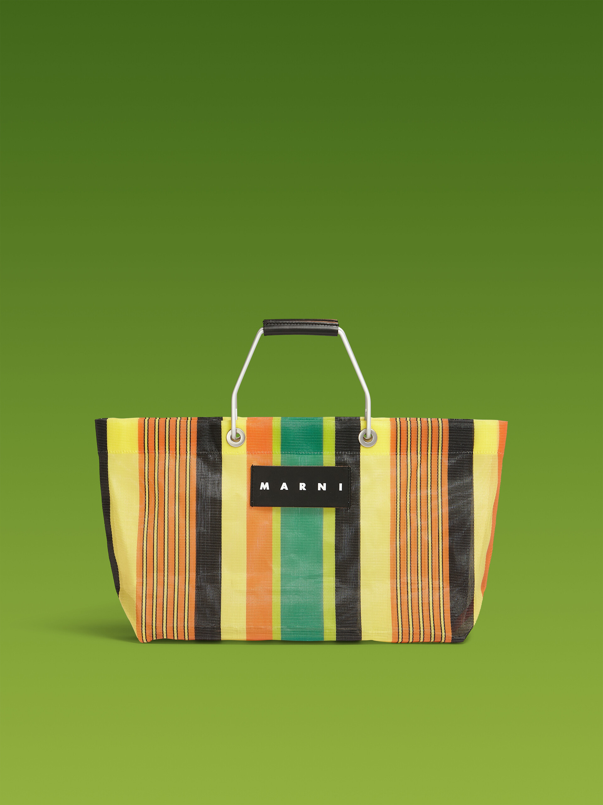 MARNI MARKET STRIPE MINI multicolor yellow bag - Shopping Bags - Image 1