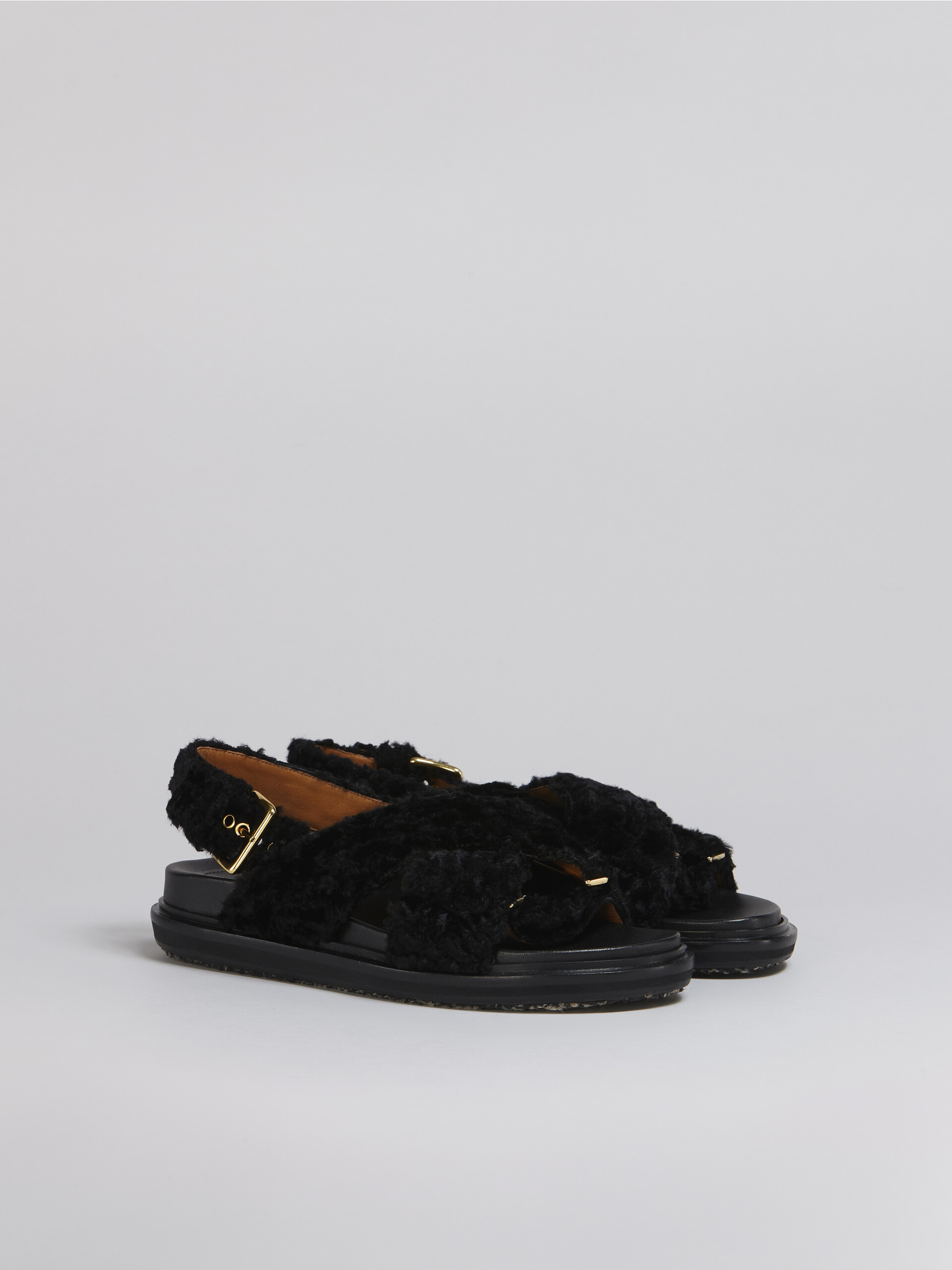 Black Fussbett in curly fabric - Sandals - Image 2