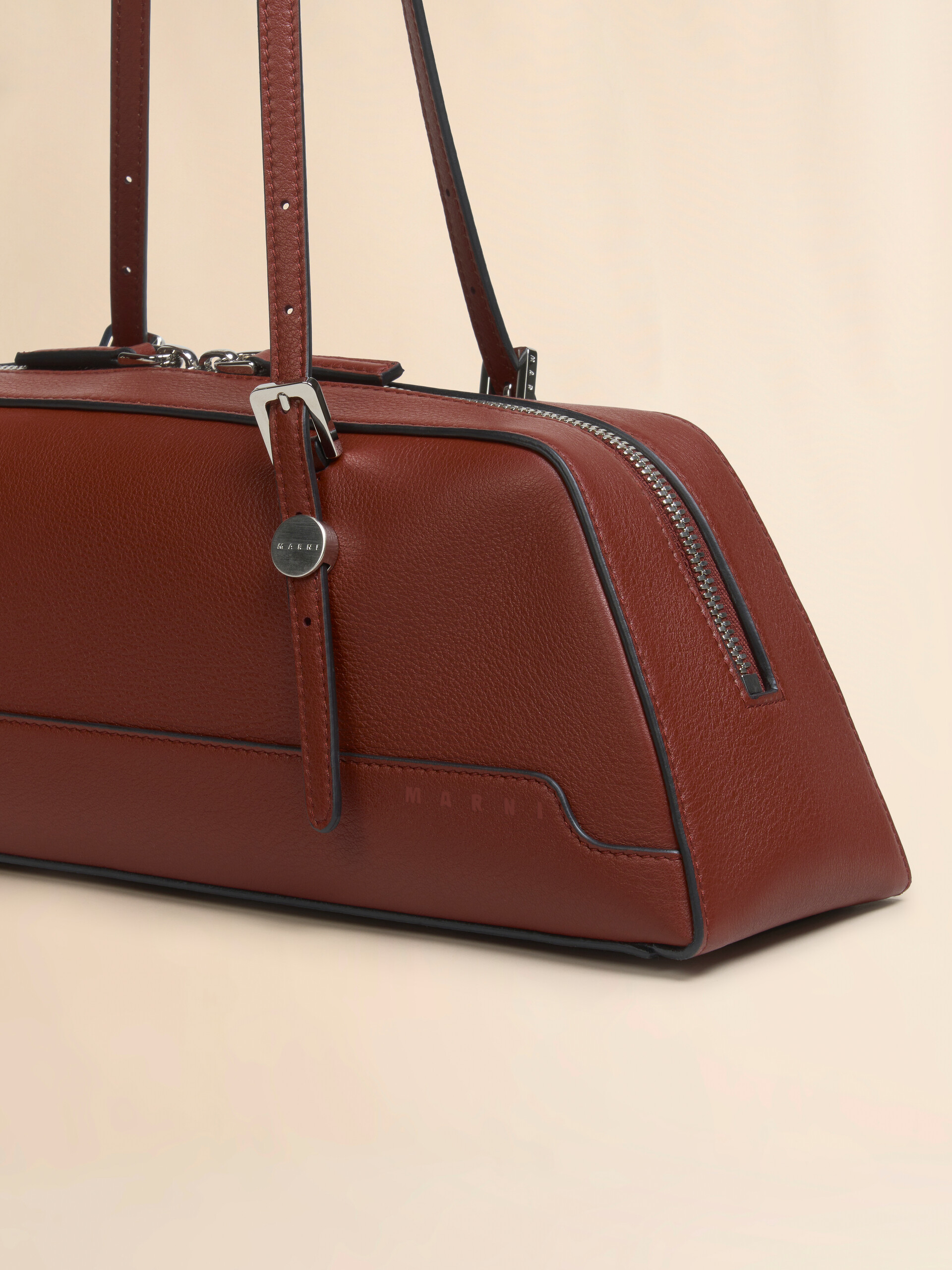 Black leather Dot long duffle bag - Shoulder Bags - Image 5