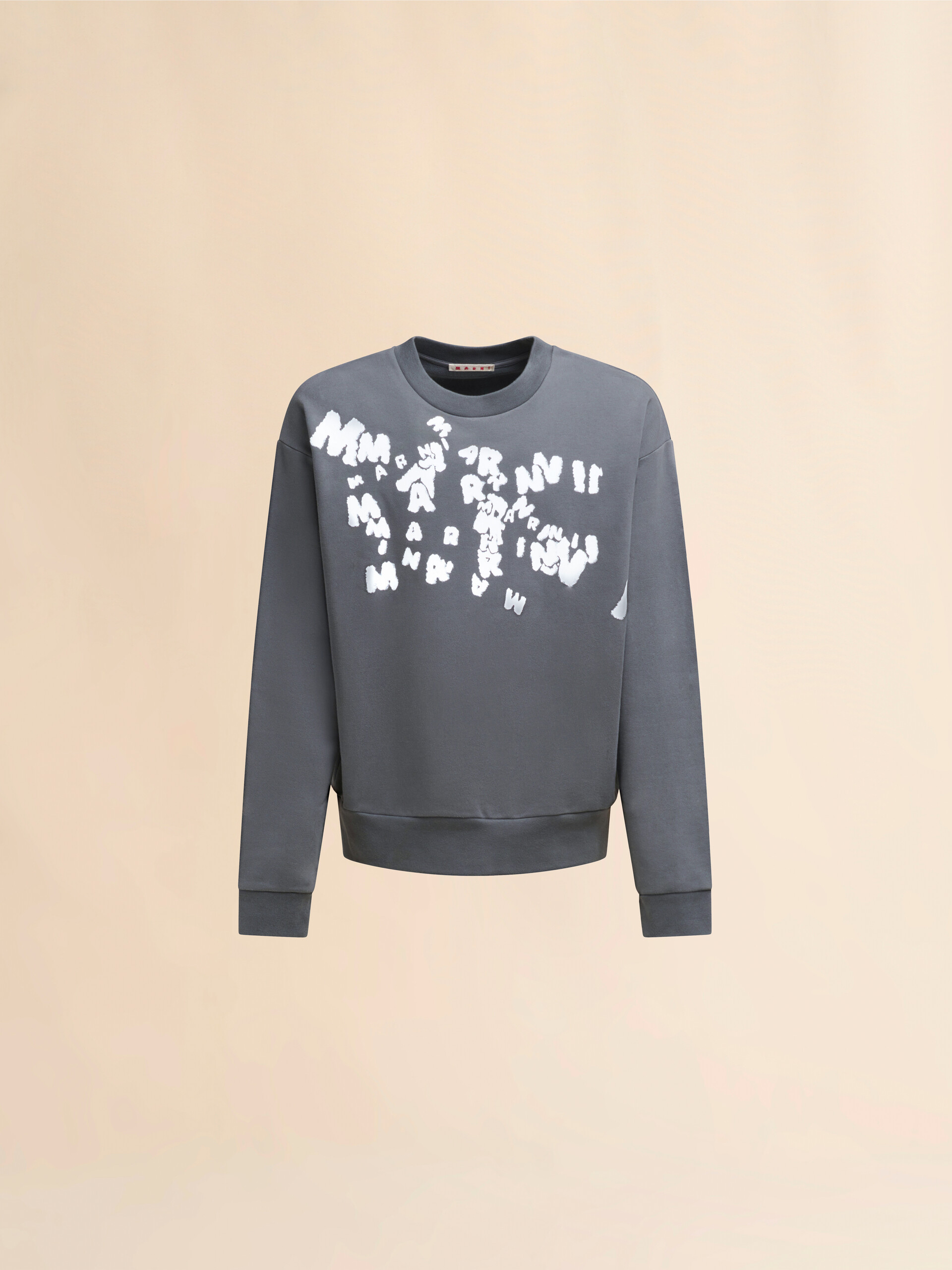 Grey jersey sweatshirt with Marni Caos logo - Sweaters - Image 1