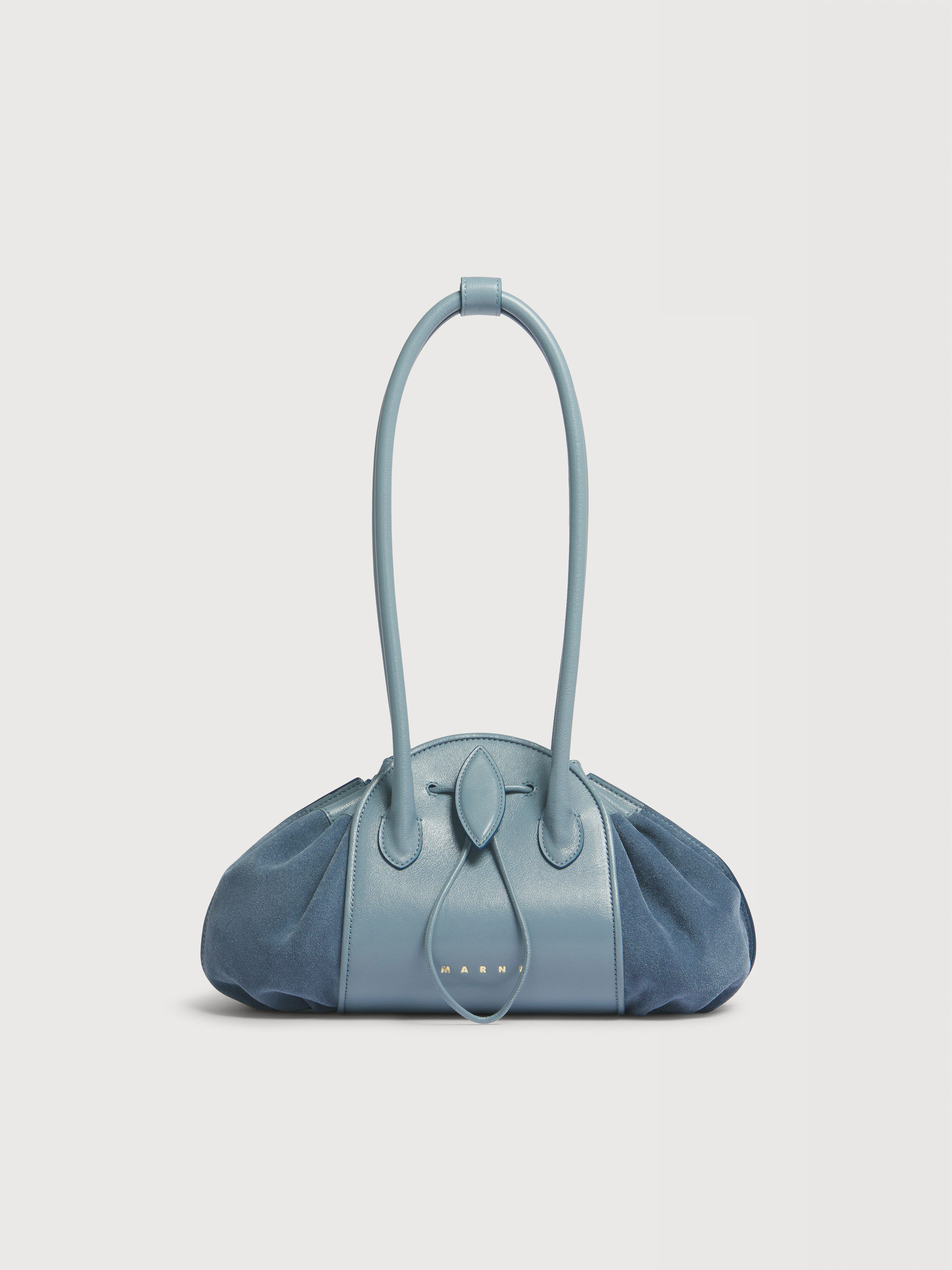 Blue leather and suede Tulipea shoulder bag - Shopping Bags - Image 1