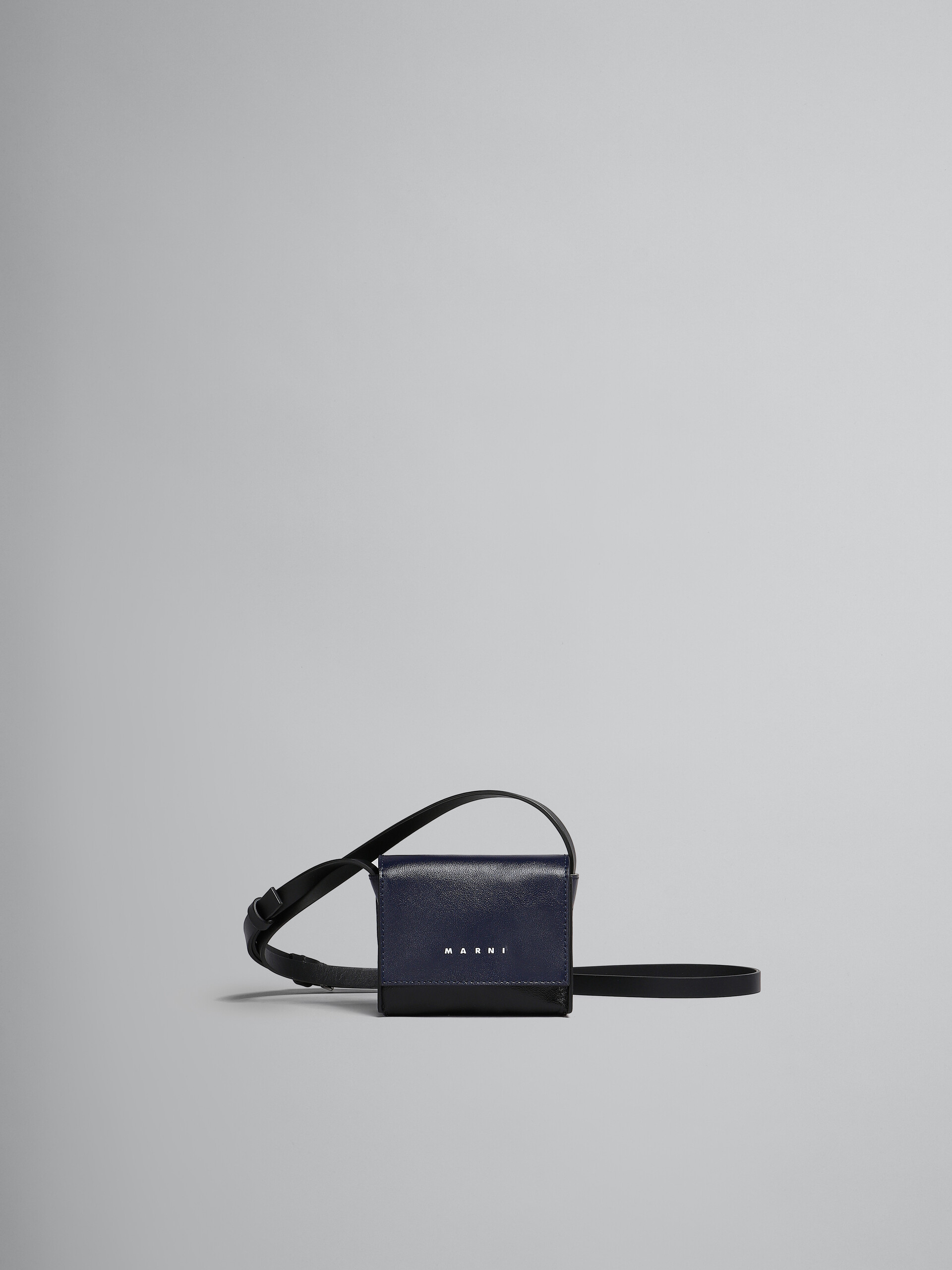Blue and black leather crossbody bag - Shoulder Bag - Image 1