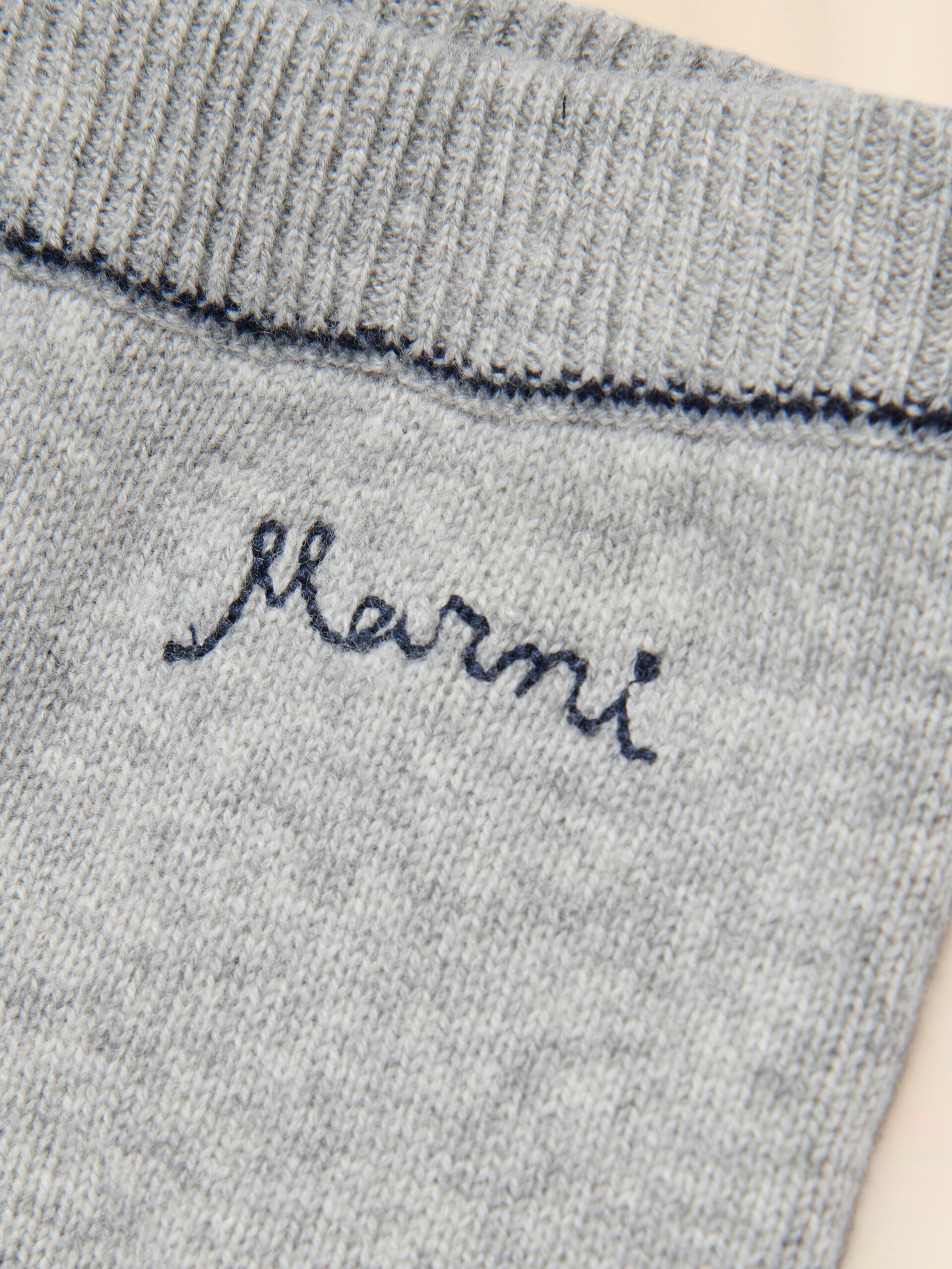 Deep blue wool-cashmere pants with logo - Pants - Image 4