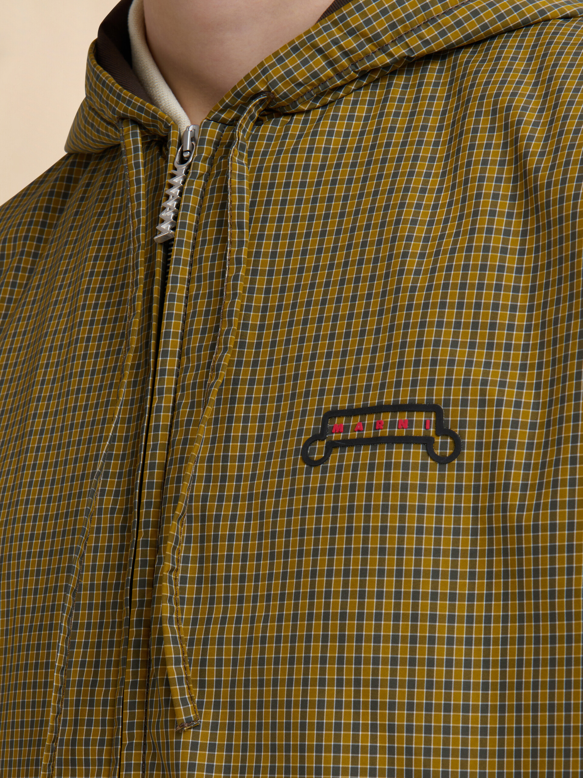Yellow and black checked nylon jacket with Trunkaroo logo - Jackets - Image 5