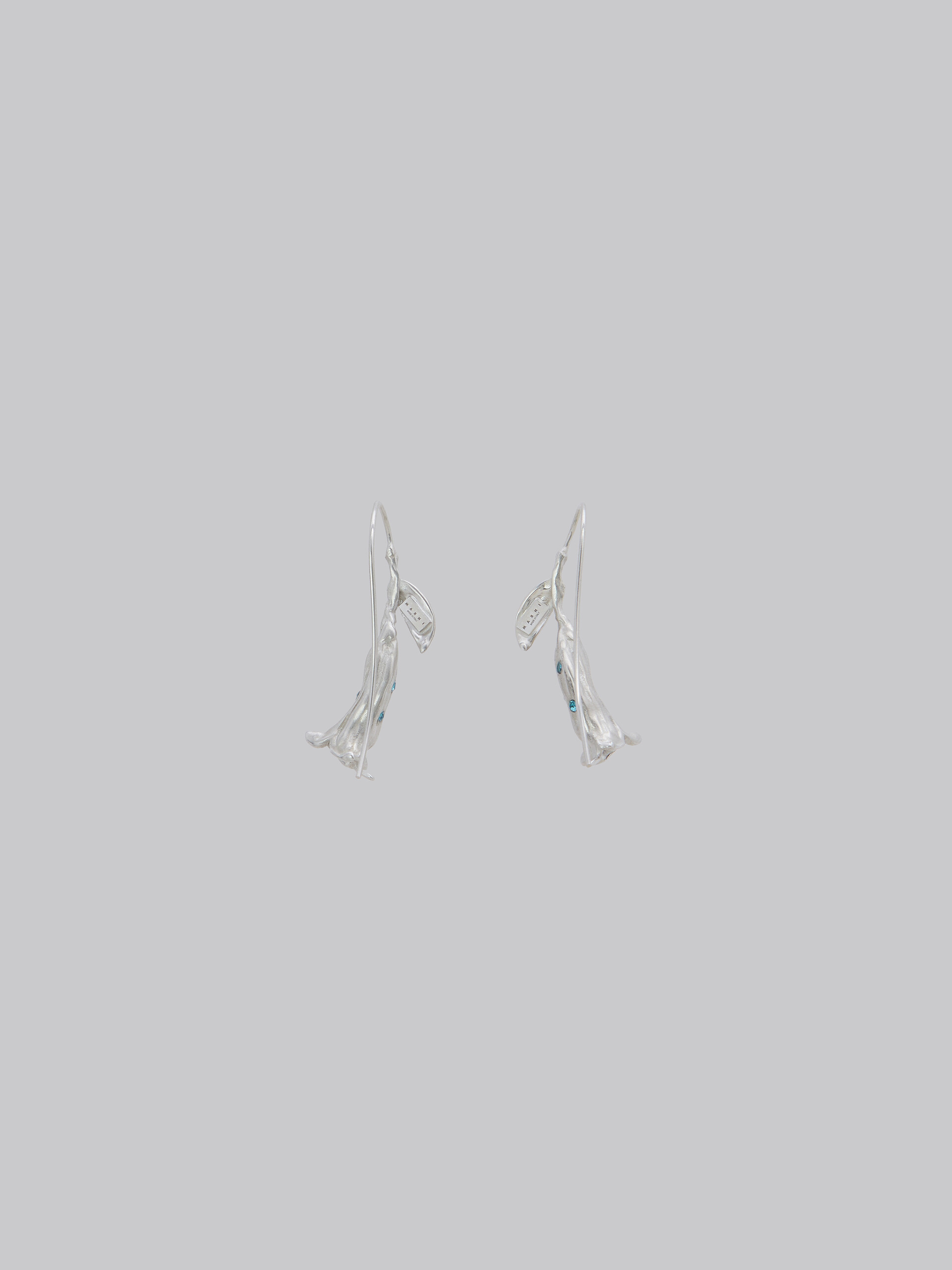 Metal calla lily earrings with crystals - Earrings - Image 3