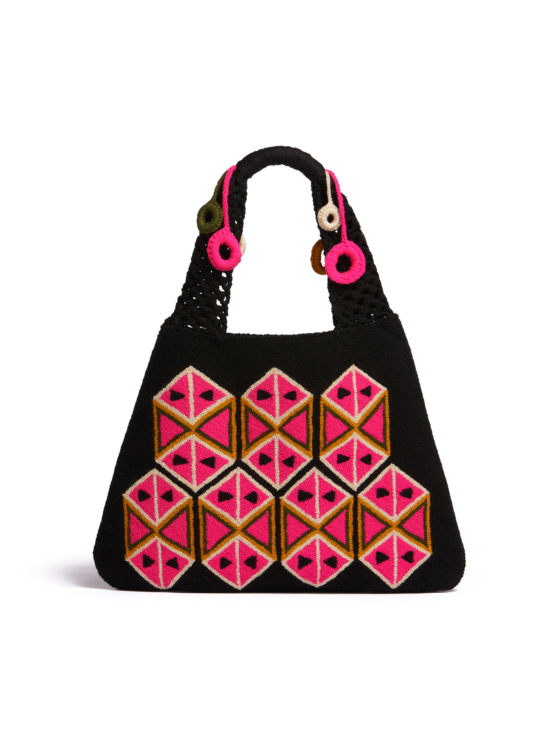 Black MARNI MARKET BELL tech wool bag - Shopping Bags - Image 3