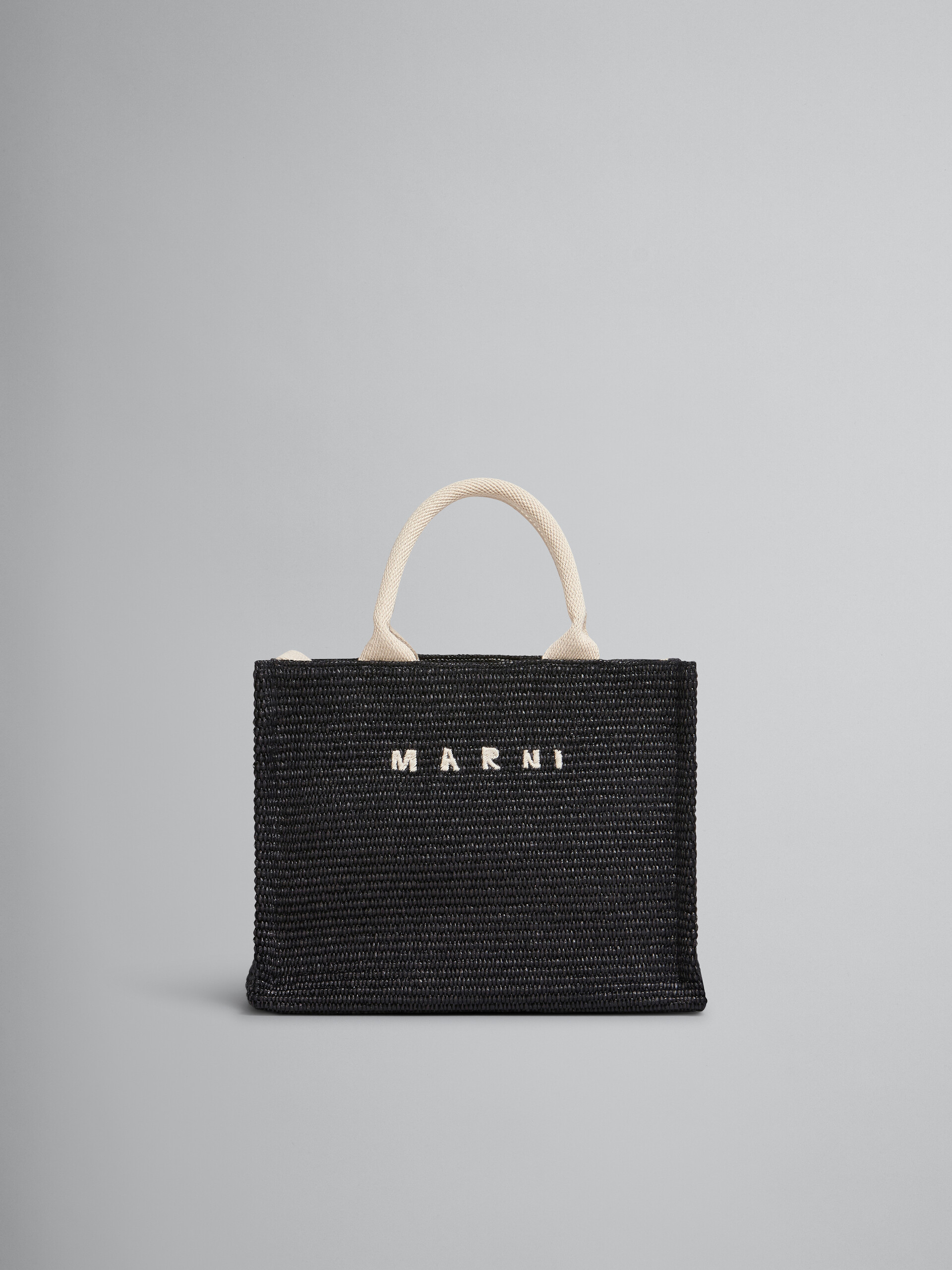 Small black raffia tote bag - Shopping Bags - Image 1