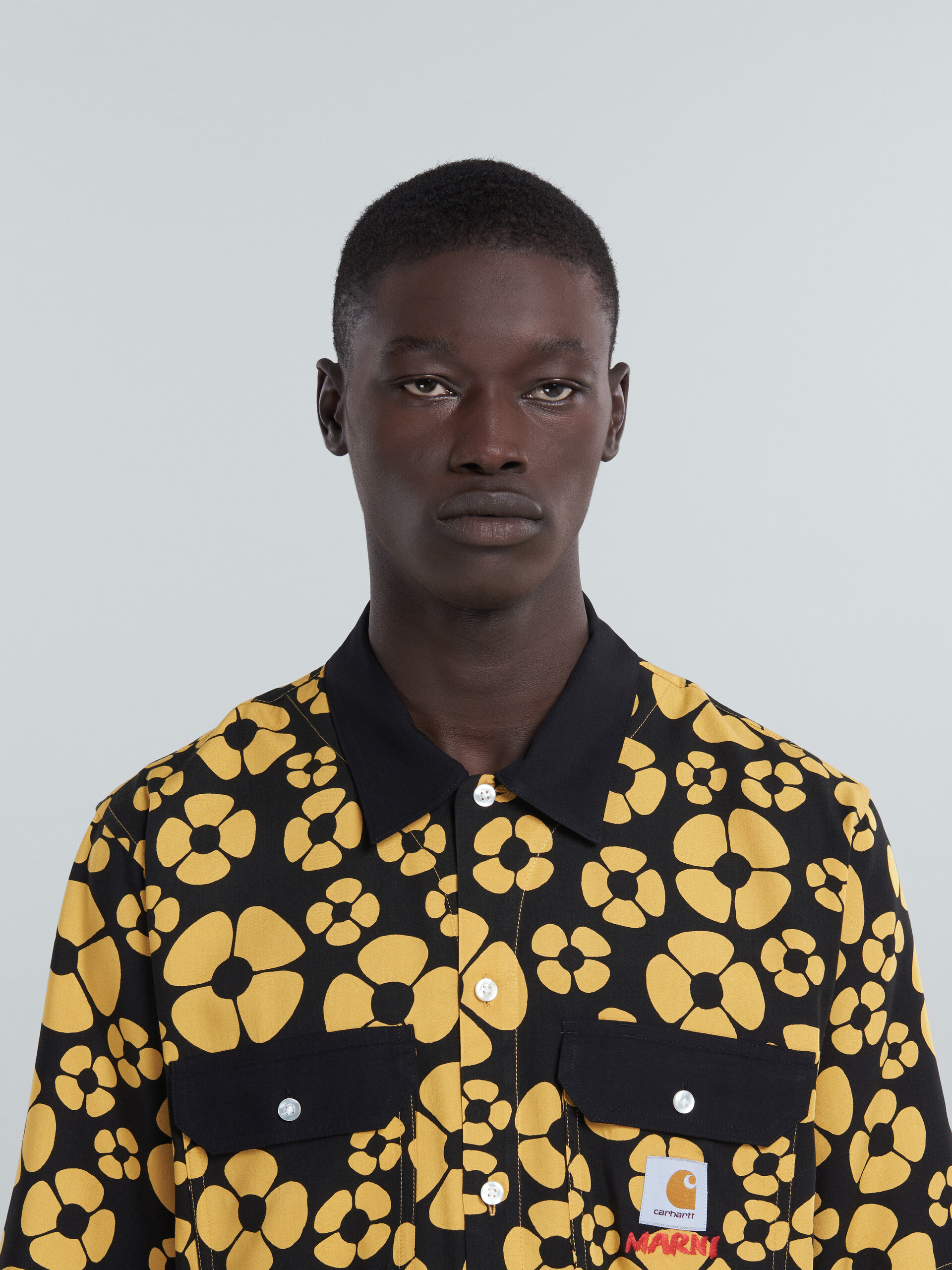 MARNI x CARHARTT WIP - yellow short-sleeved floral shirt - Shirts - Image 4
