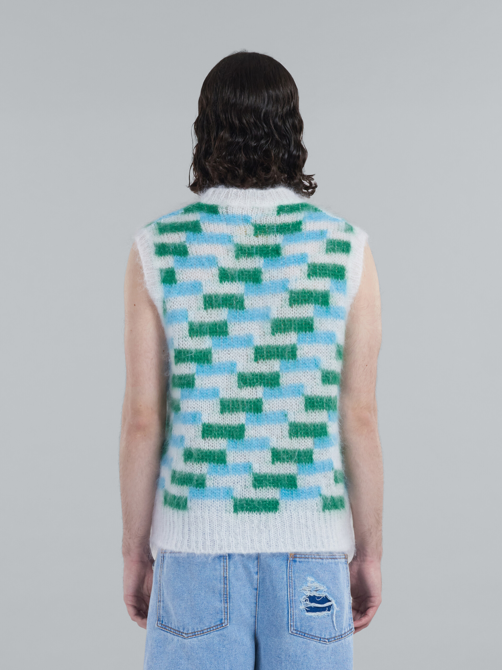 Multicolor mohair vest with inlays - Pullovers - Image 3