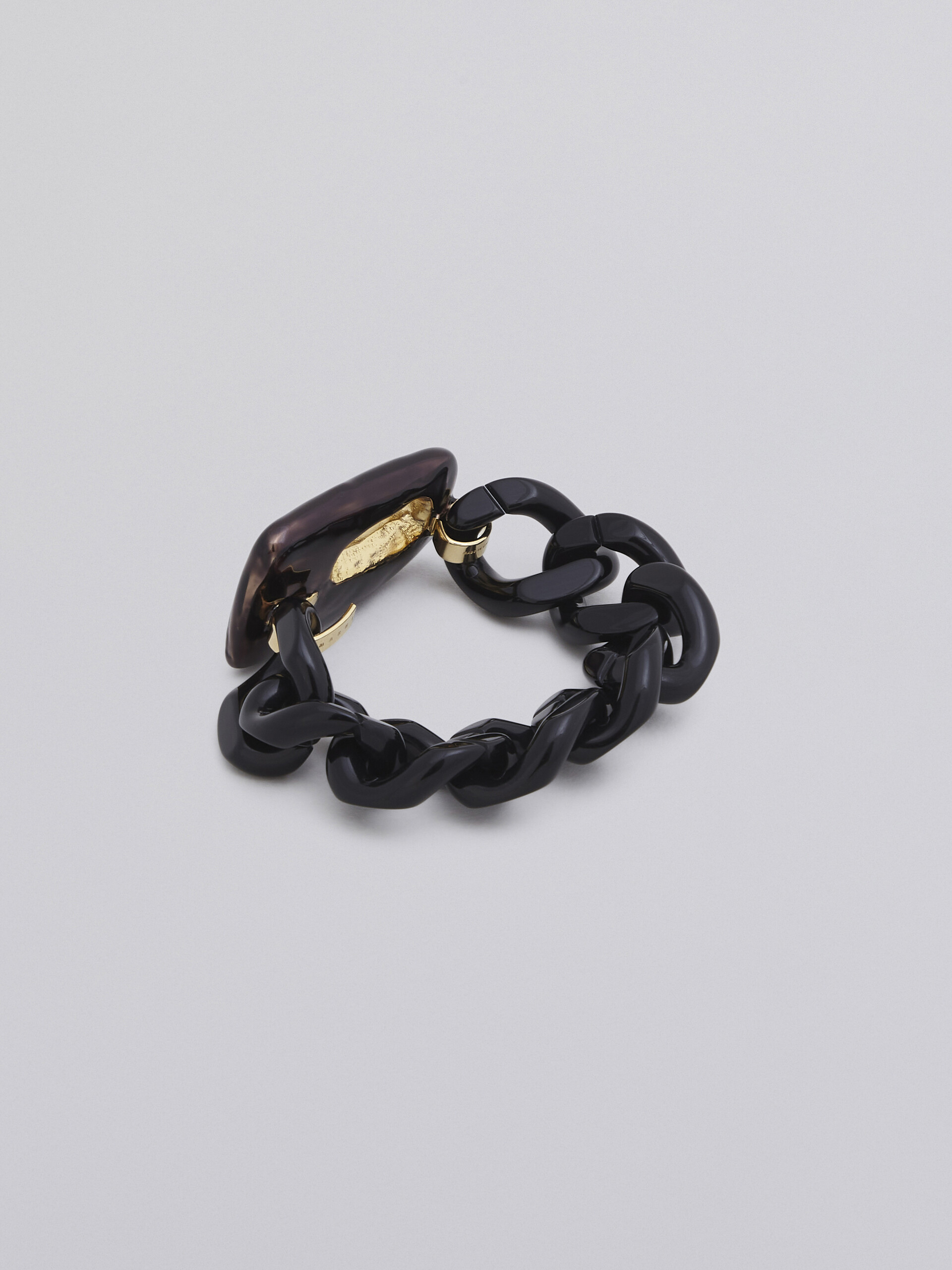 TRAPEZE bracelet in metal resin and black enamel - Bracelets - Image 2