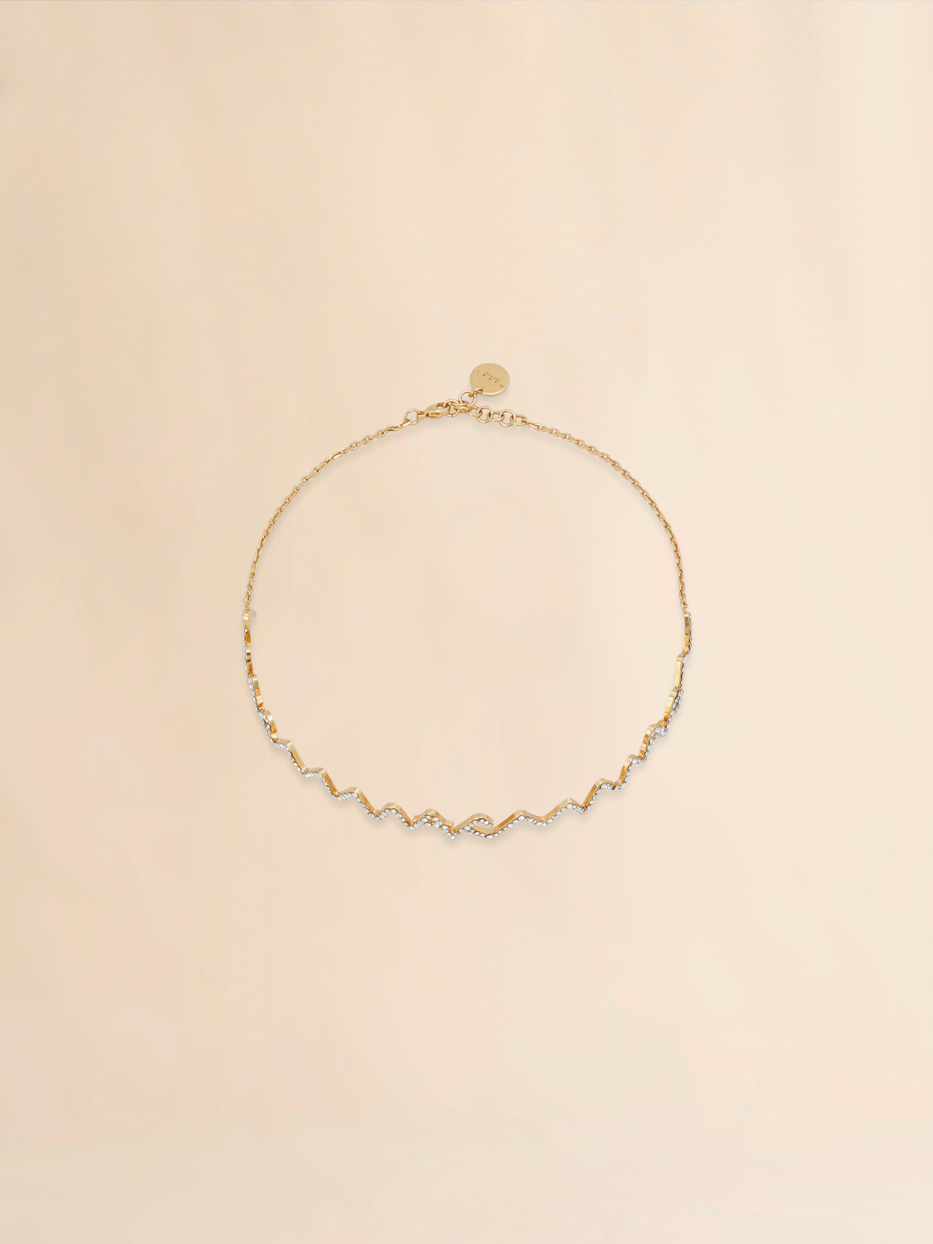 Rhinestone pavé Marni Symbol choker necklace - Necklaces - Image 1