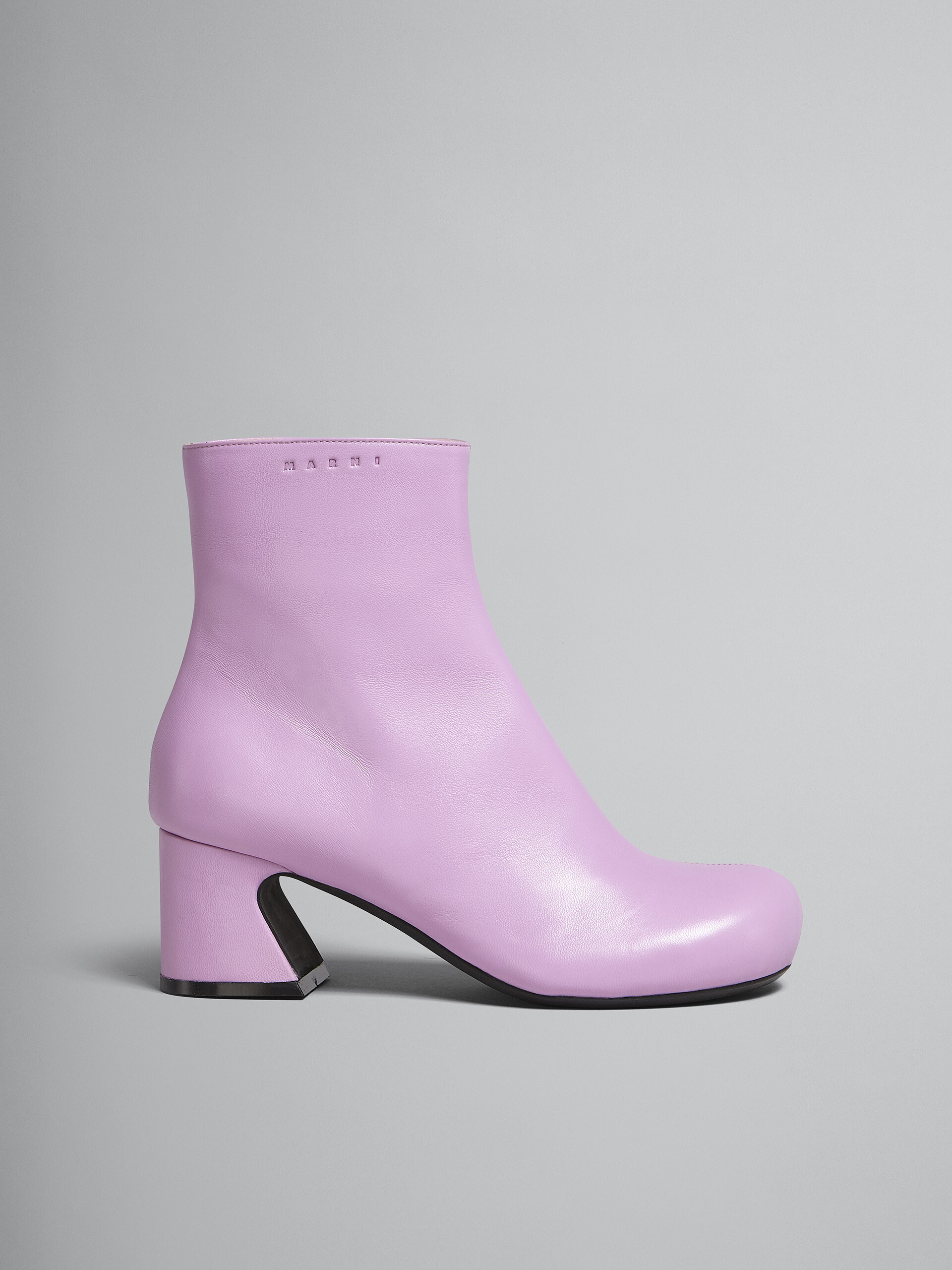 핑크 가죽 앵클 부츠 - Boots - Image 1