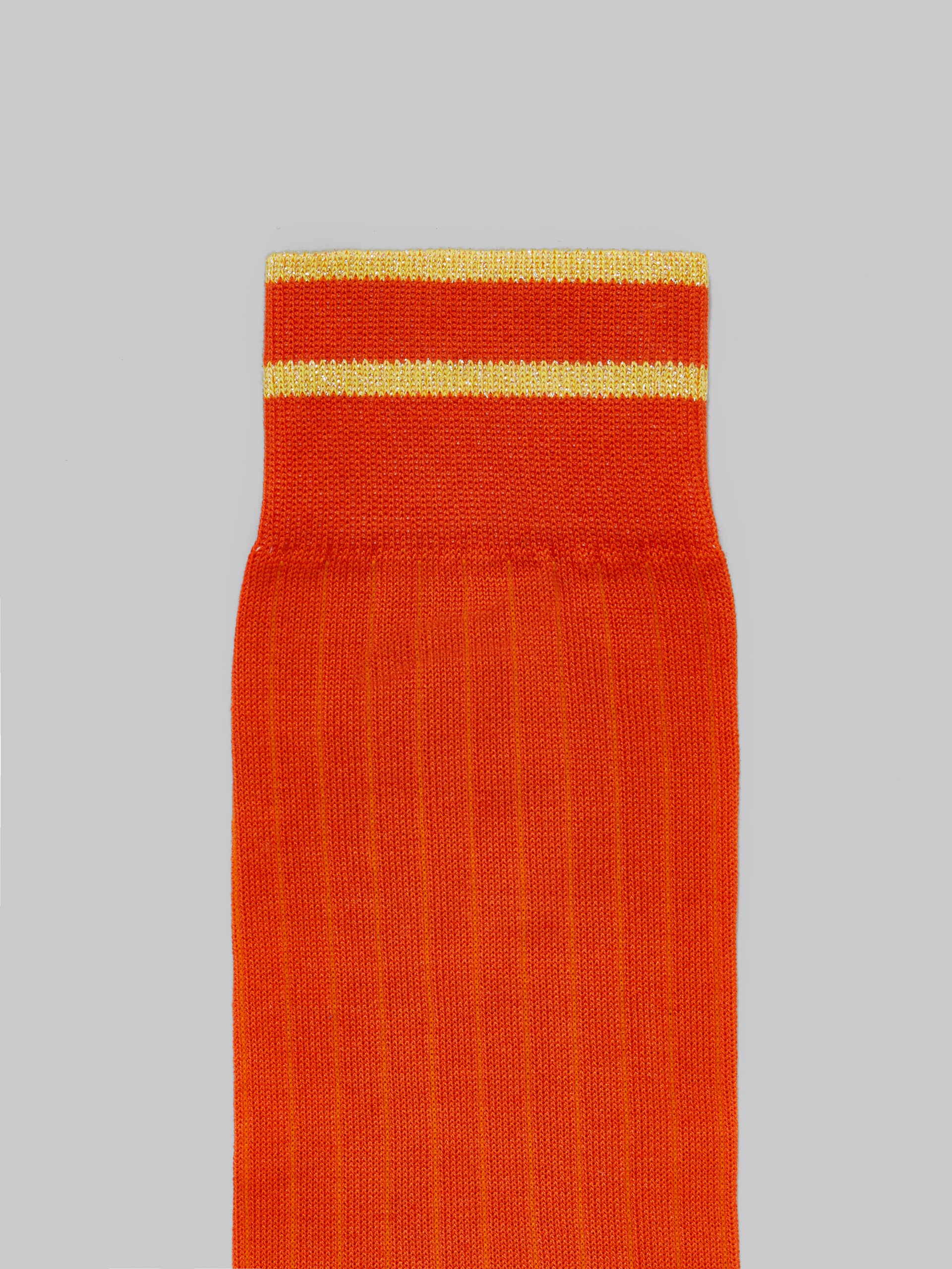 Red cotton socks with Lurex logo - Socks - Image 3