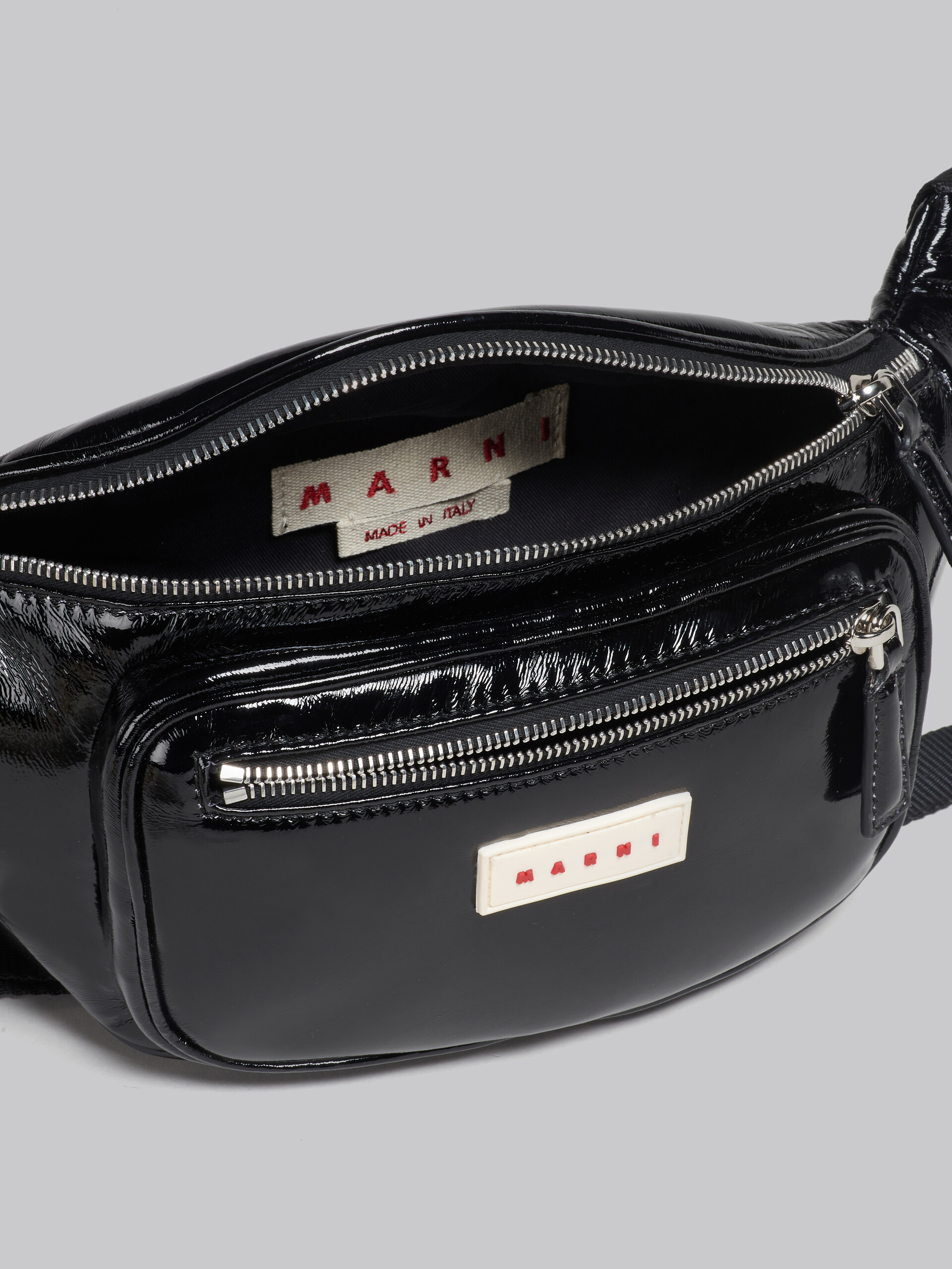 Grey patent belt bag - Belt Bag - Image 3